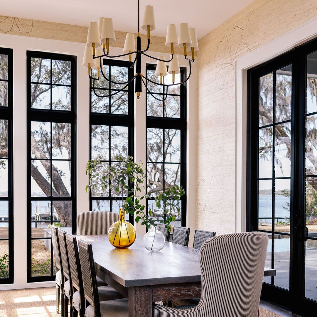 Lyshae Vintage Industrial Brass Fabric Chandelier - Letslighting