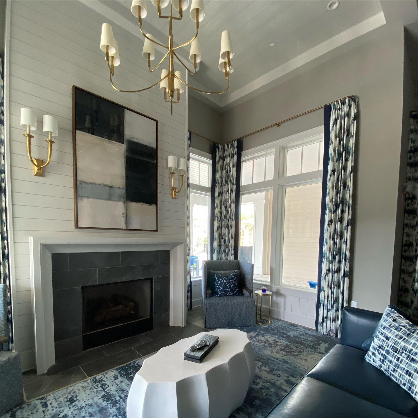 Lyshae Vintage Industrial Brass Fabric Chandelier - Letslighting