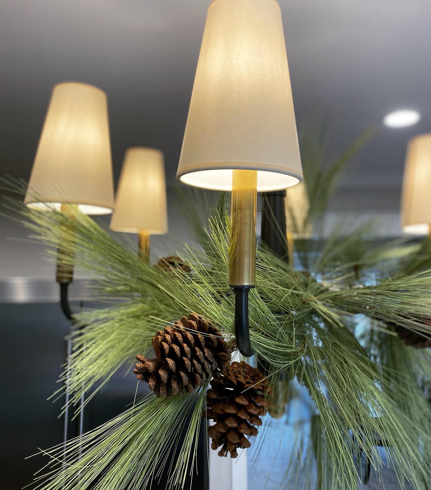 Lyshae Vintage Industrial Brass Fabric Chandelier - Letslighting