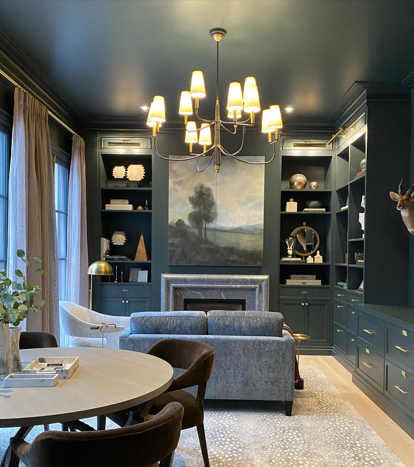 Lyshae Vintage Industrial Brass Fabric Chandelier - Letslighting