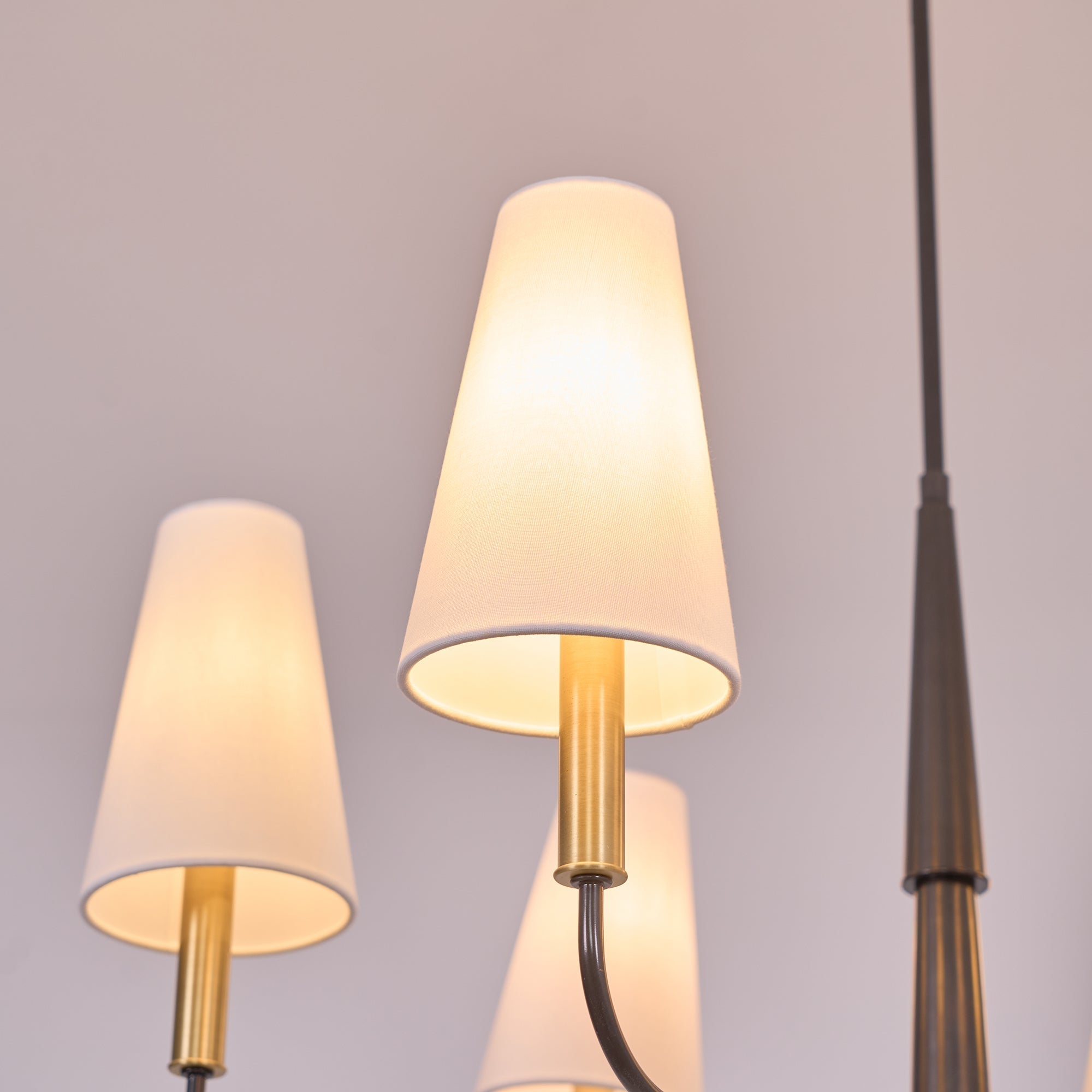 Lyshae Vintage Industrial Brass Fabric Chandelier - Letslighting