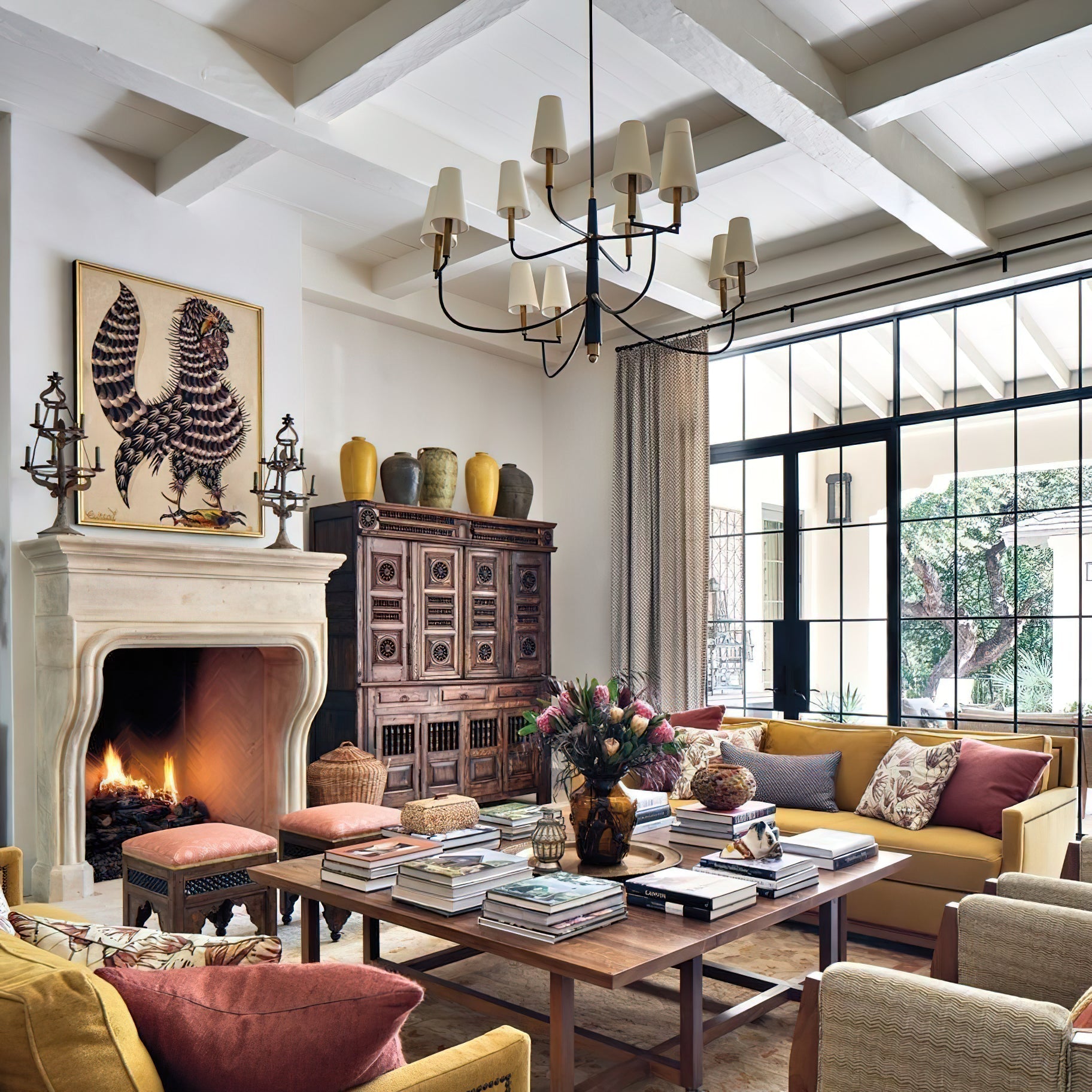 Lyshae Vintage Industrial Brass Fabric Chandelier - Letslighting