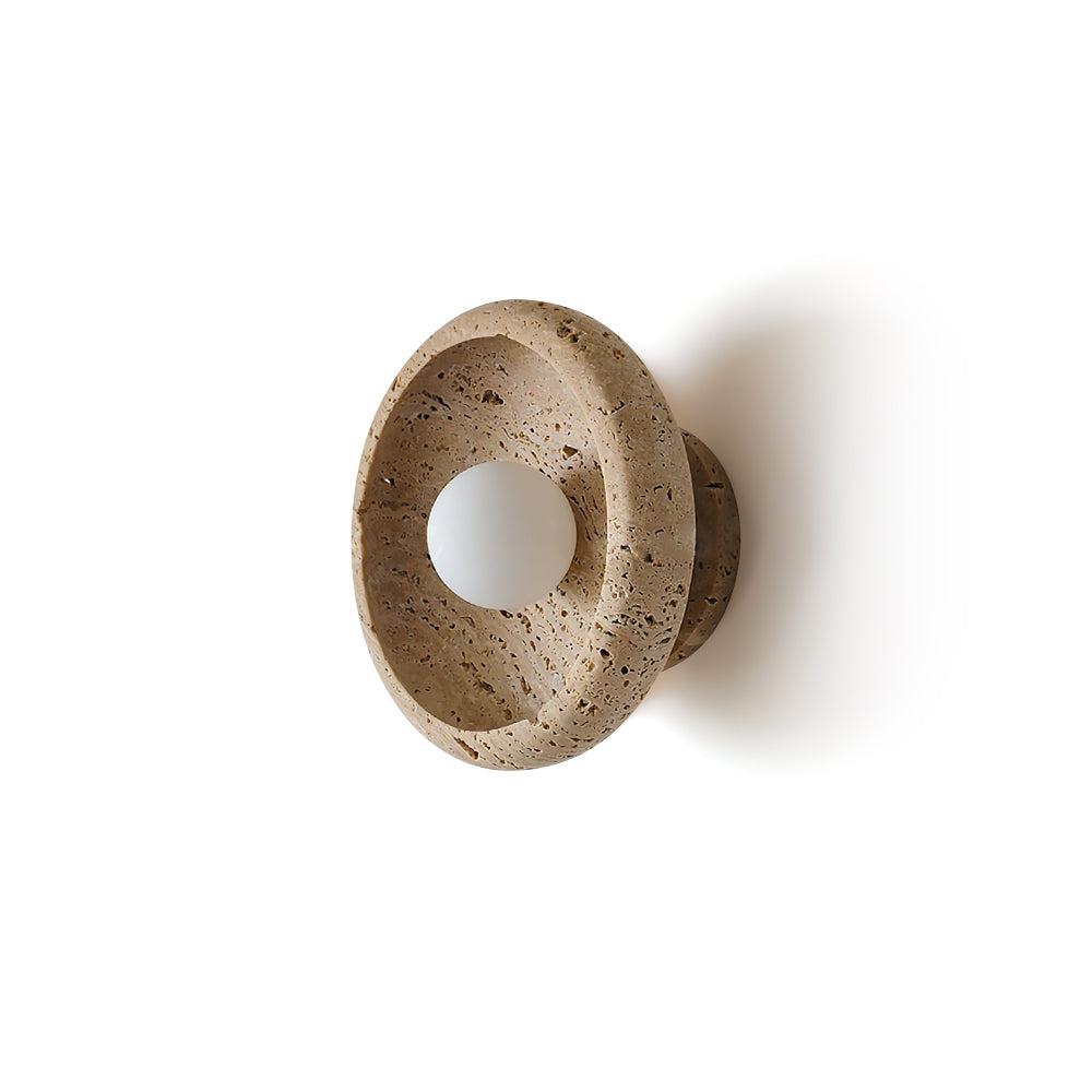 Neptune Travertine Wall Light Ring-shaped - Letslighting