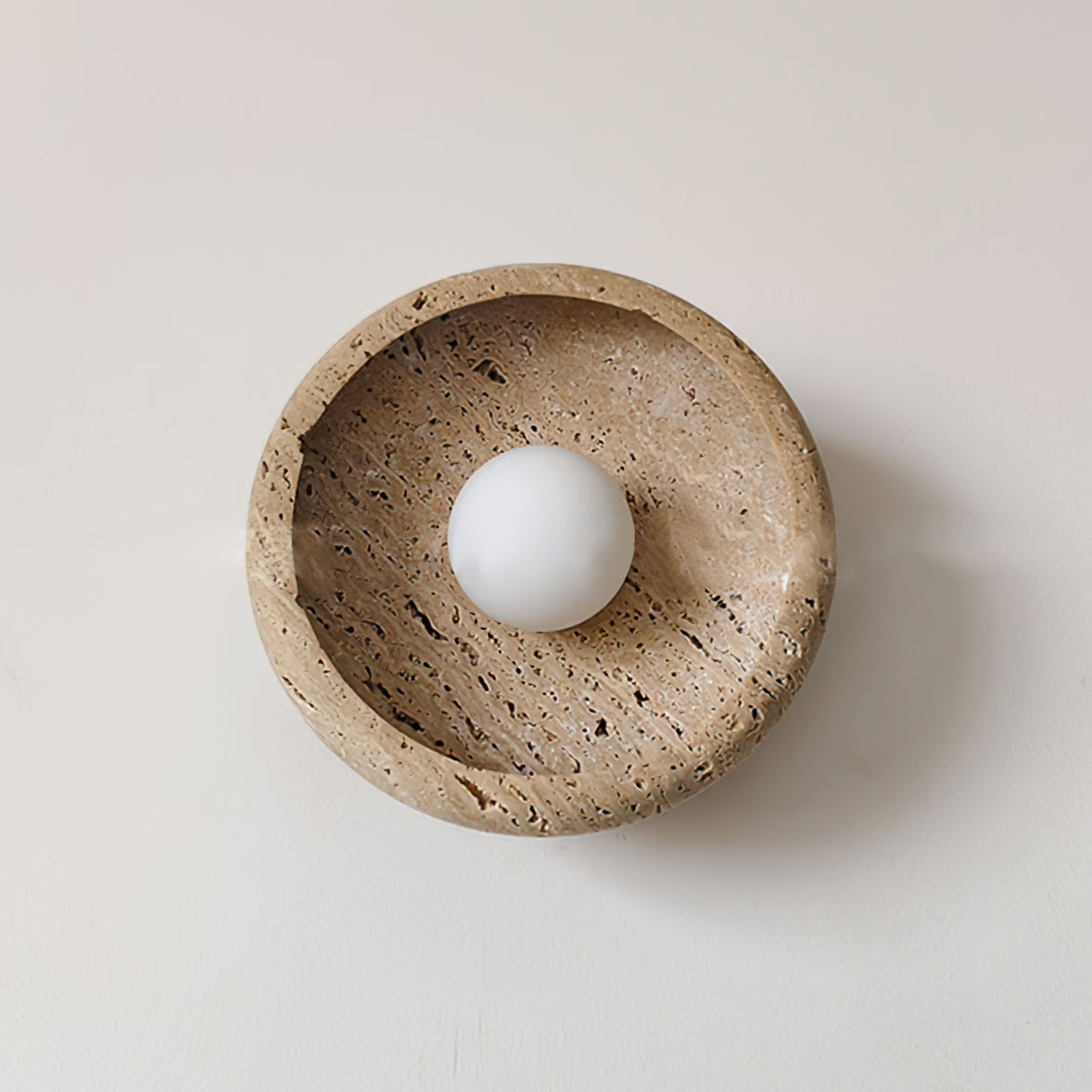 Neptune Travertine Wall Light Ring-shaped - Letslighting
