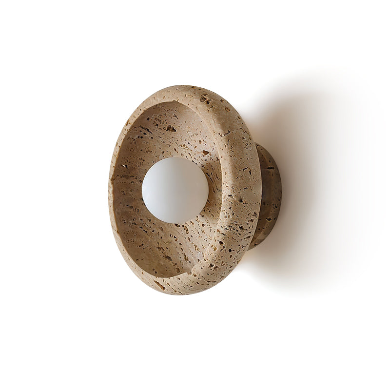 Neptune Travertine Wall Light Ring-shaped - Letslighting