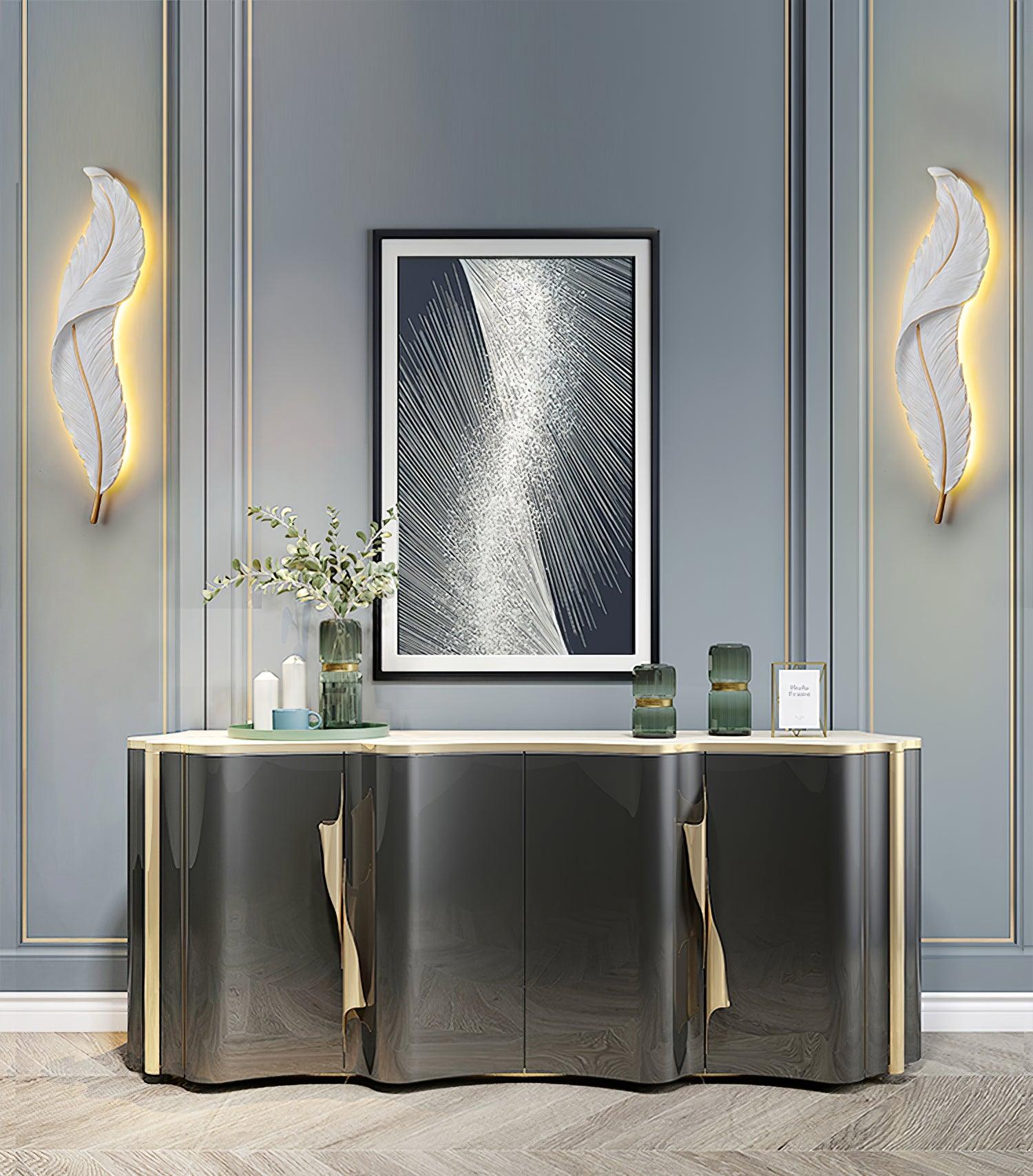 Cumare Individual Creativity Feather Resin Wall Lamp - Letslighting