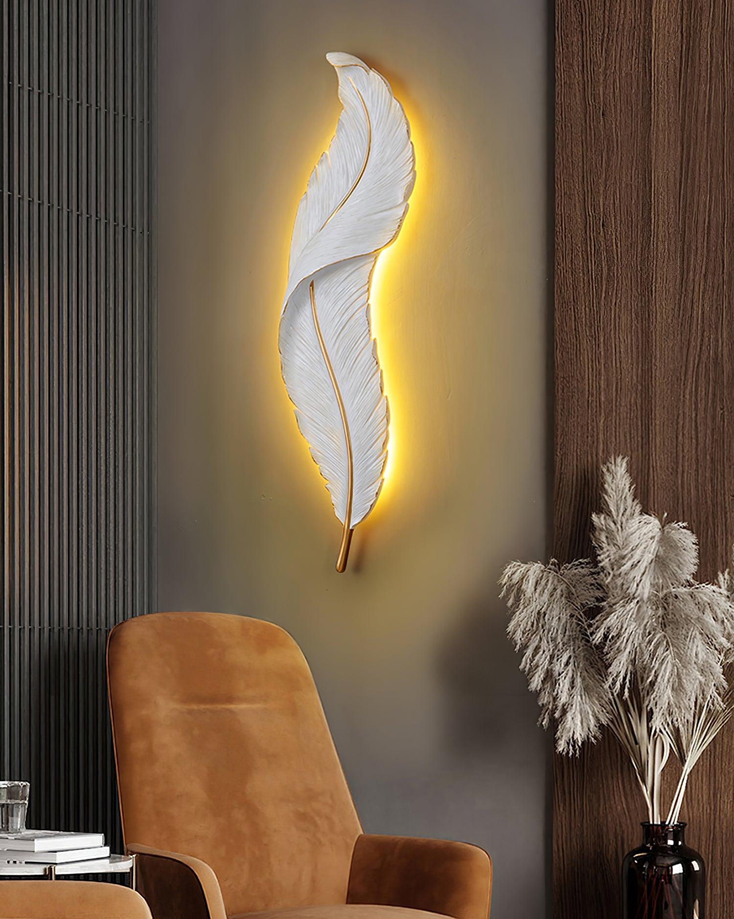 Cumare Individual Creativity Feather Resin Wall Lamp - Letslighting