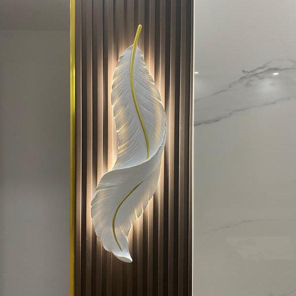 Cumare Individual Creativity Feather Resin Wall Lamp - Letslighting
