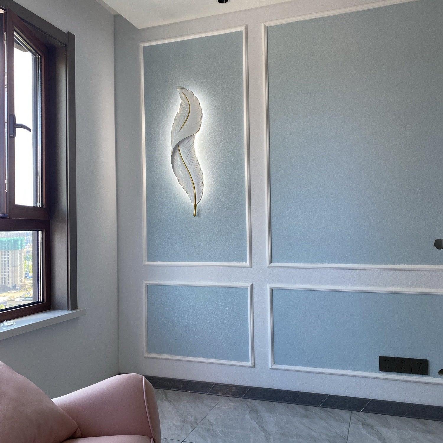 Cumare Individual Creativity Feather Resin Wall Lamp - Letslighting