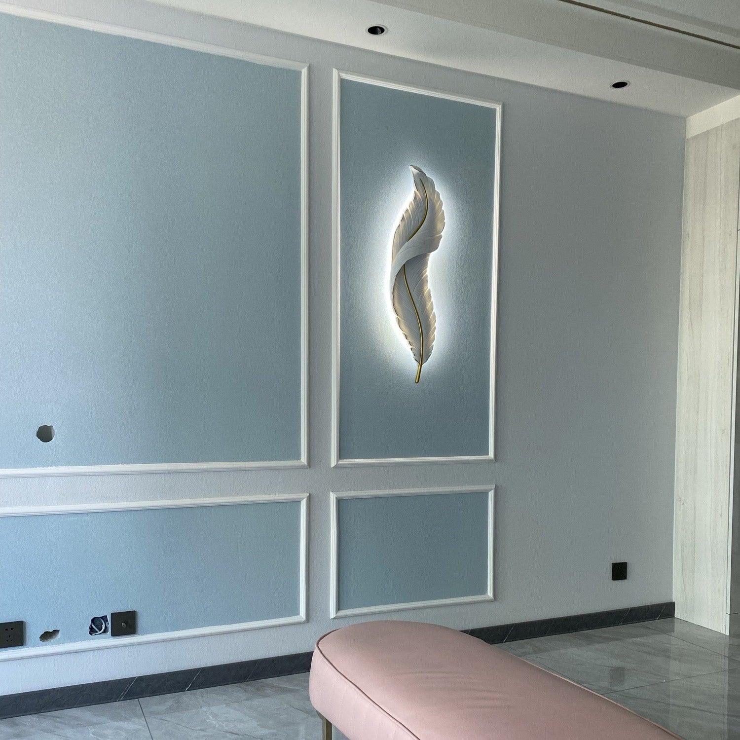 Cumare Individual Creativity Feather Resin Wall Lamp - Letslighting