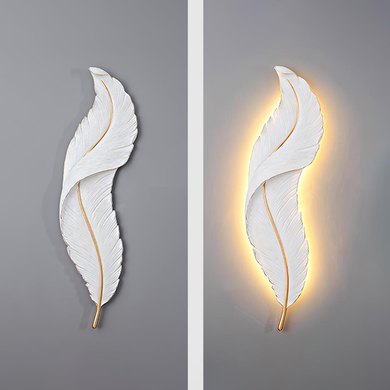 Cumare Individual Creativity Feather Resin Wall Lamp - Letslighting