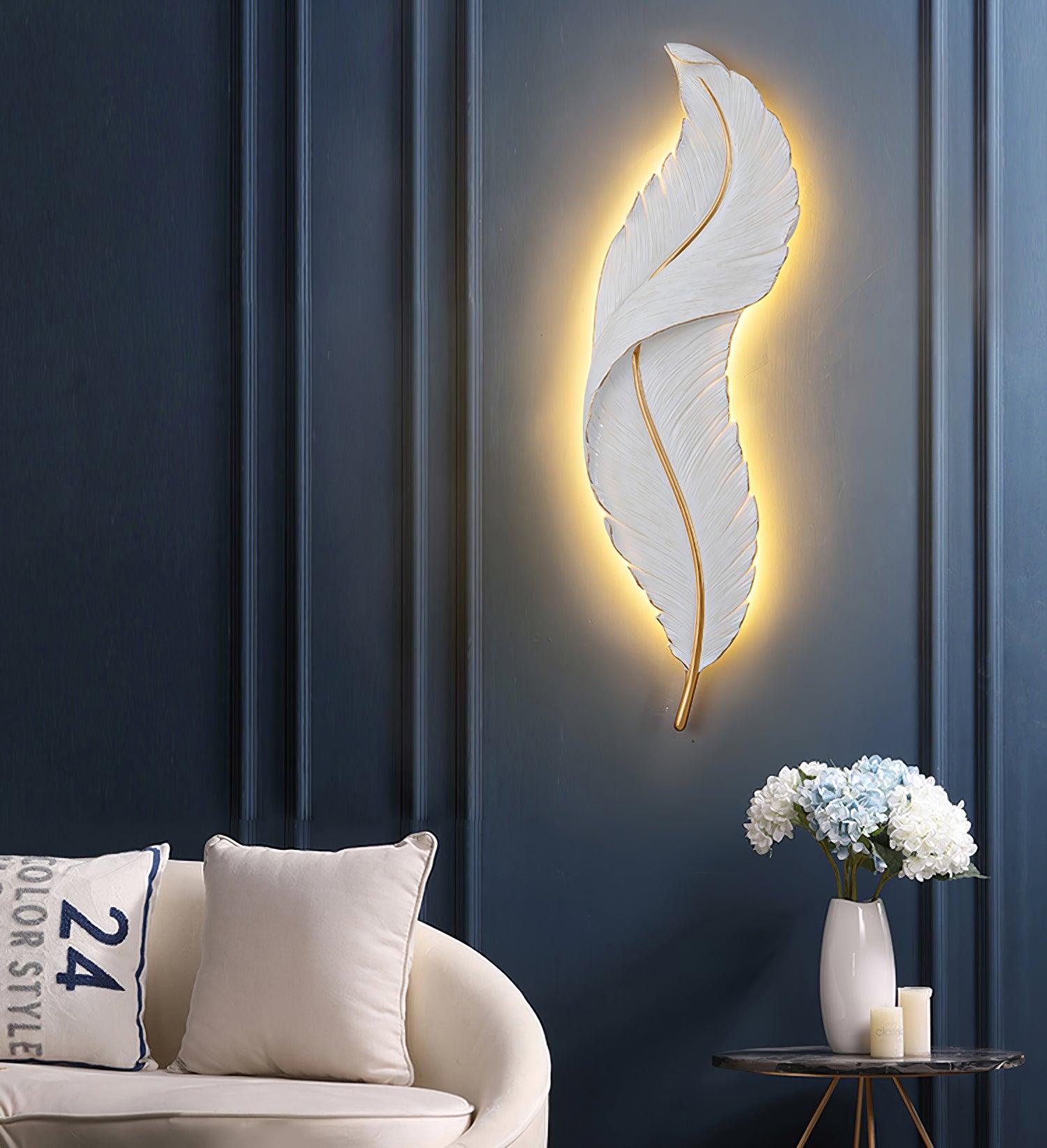 Cumare Individual Creativity Feather Resin Wall Lamp - Letslighting
