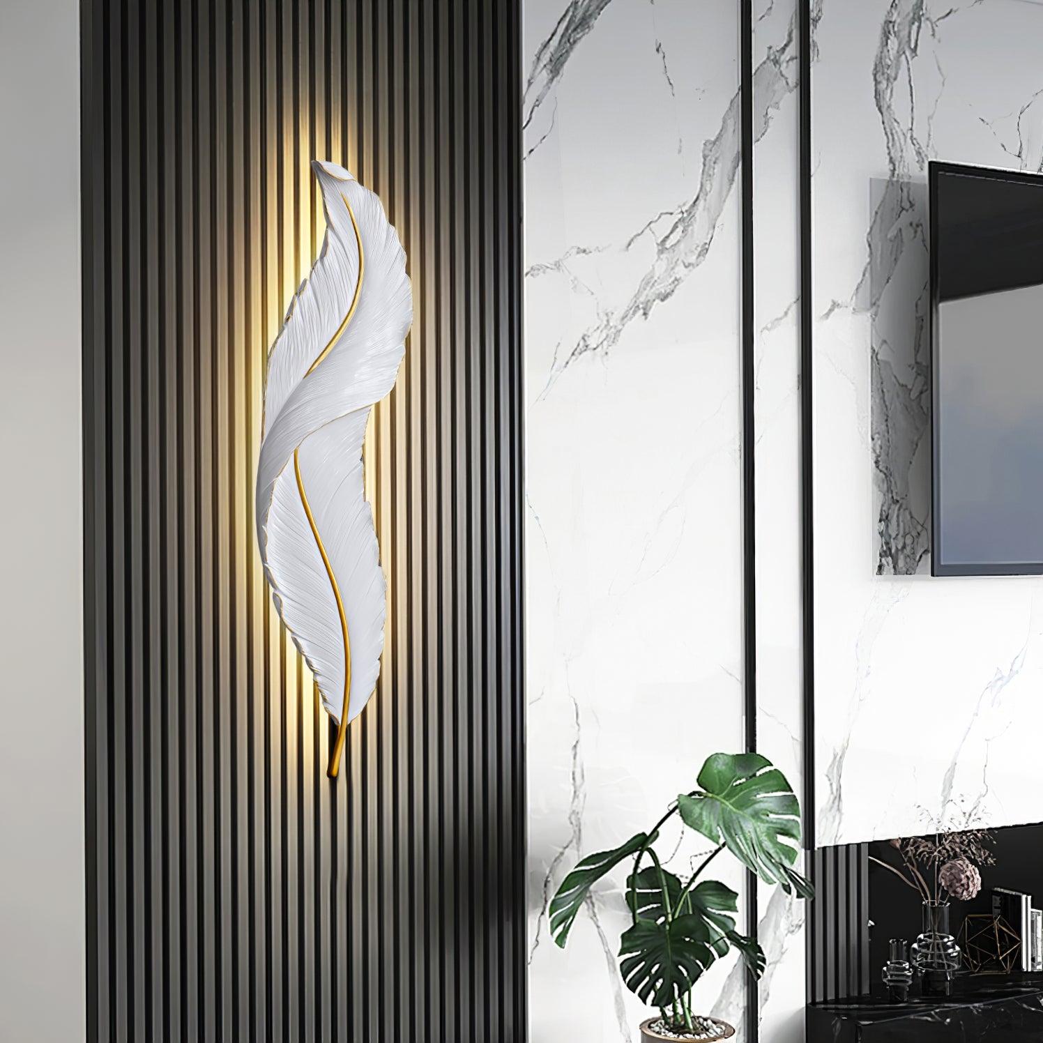 Cumare Individual Creativity Feather Resin Wall Lamp - Letslighting