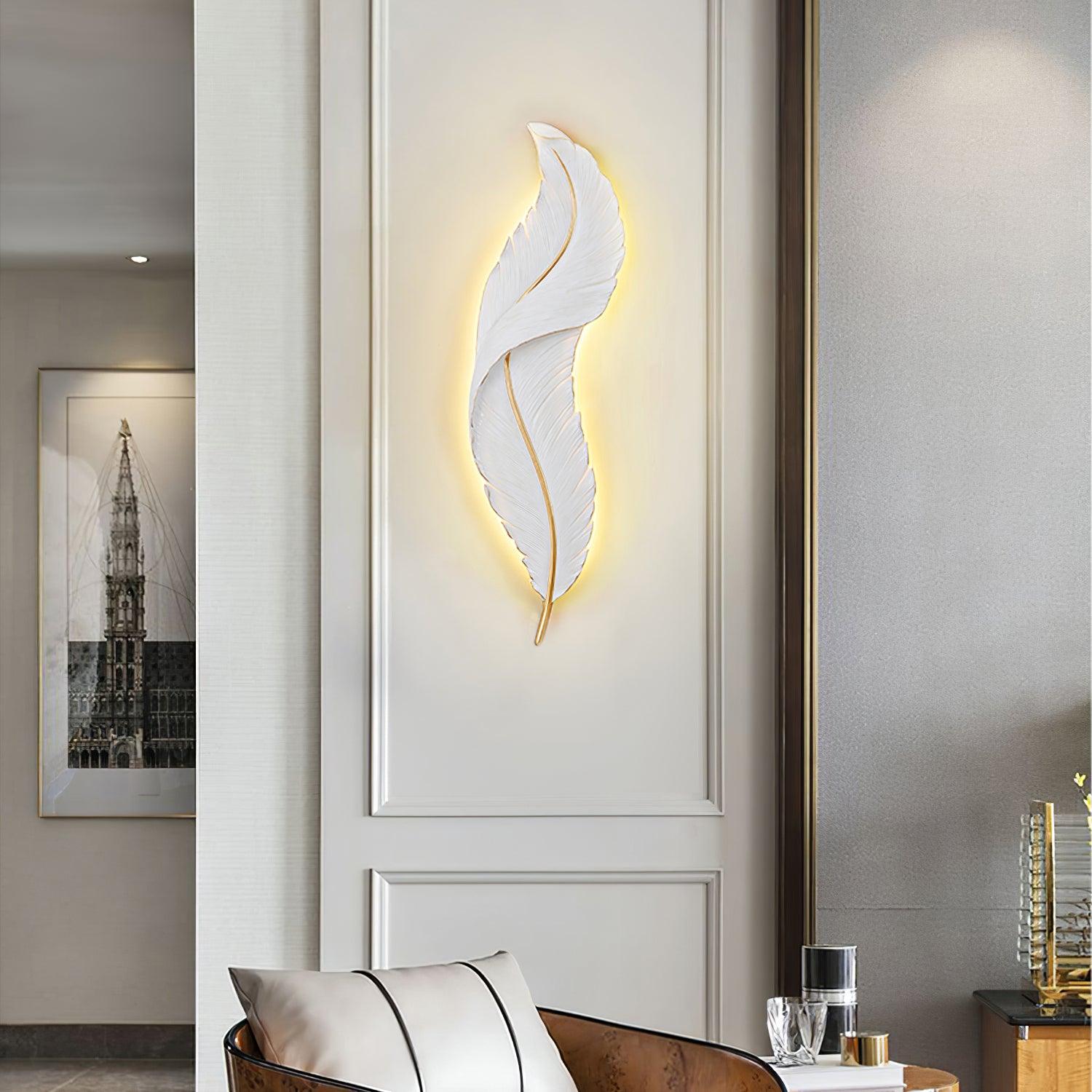 Cumare Individual Creativity Feather Resin Wall Lamp - Letslighting