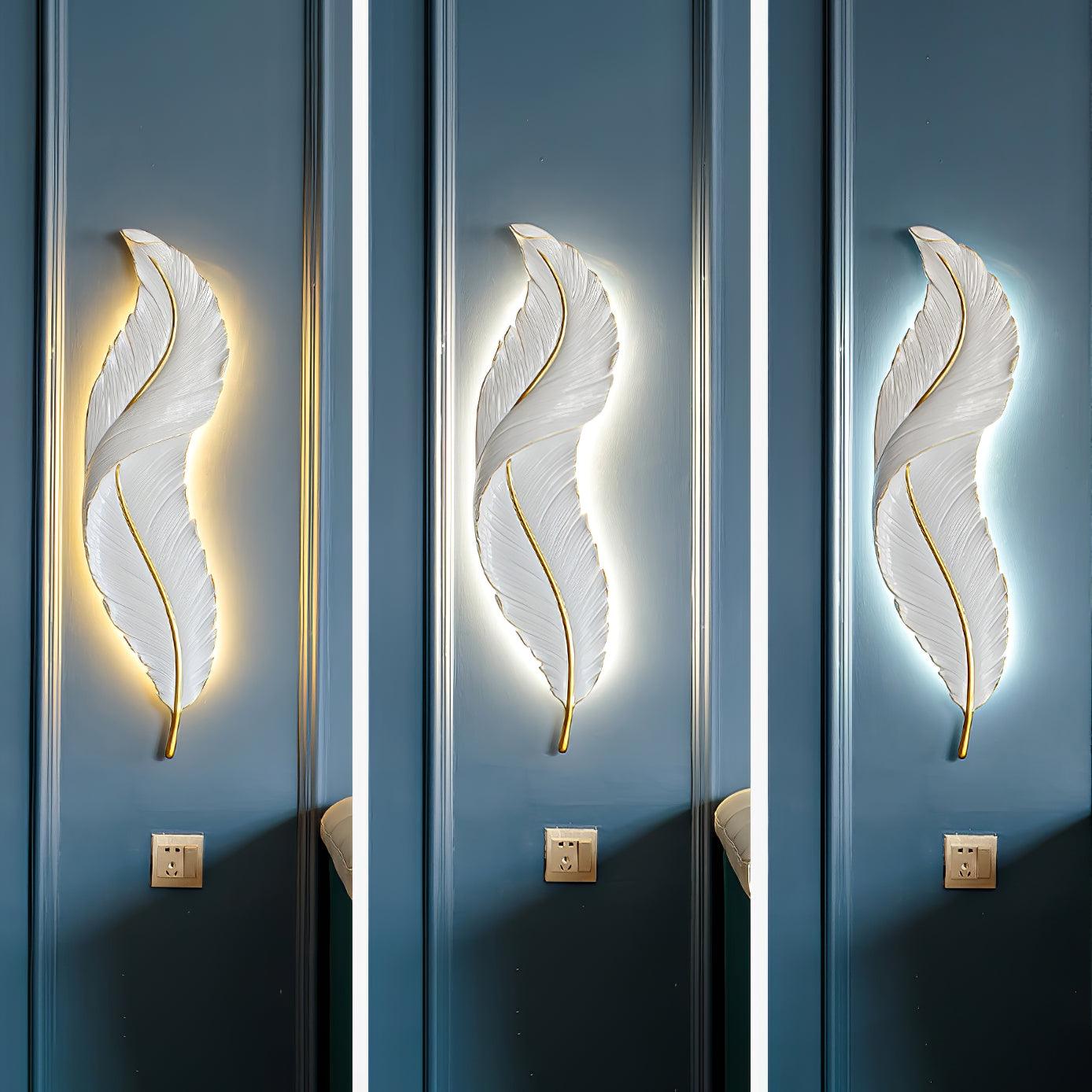 Cumare Individual Creativity Feather Resin Wall Lamp - Letslighting