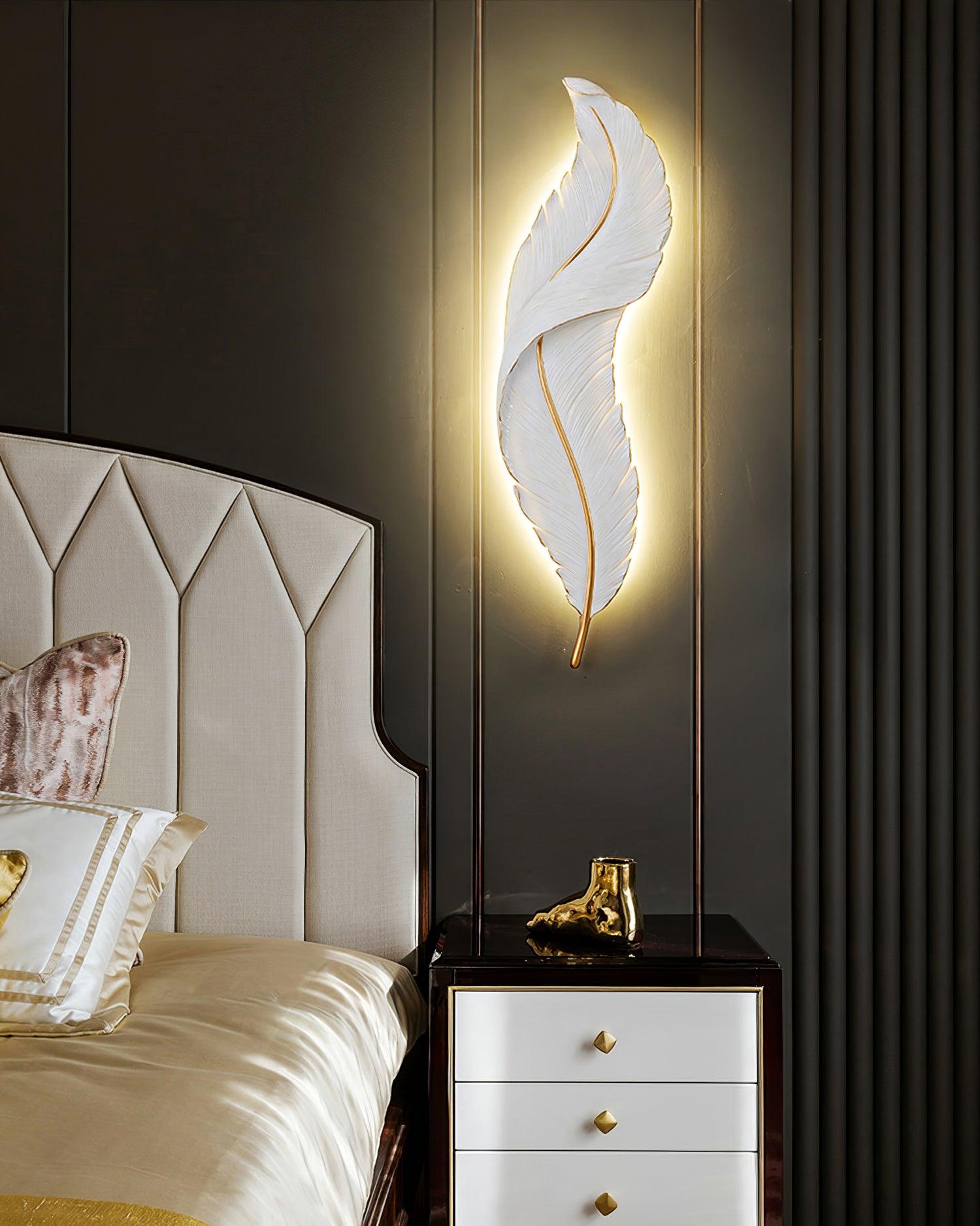 Cumare Individual Creativity Feather Resin Wall Lamp - Letslighting