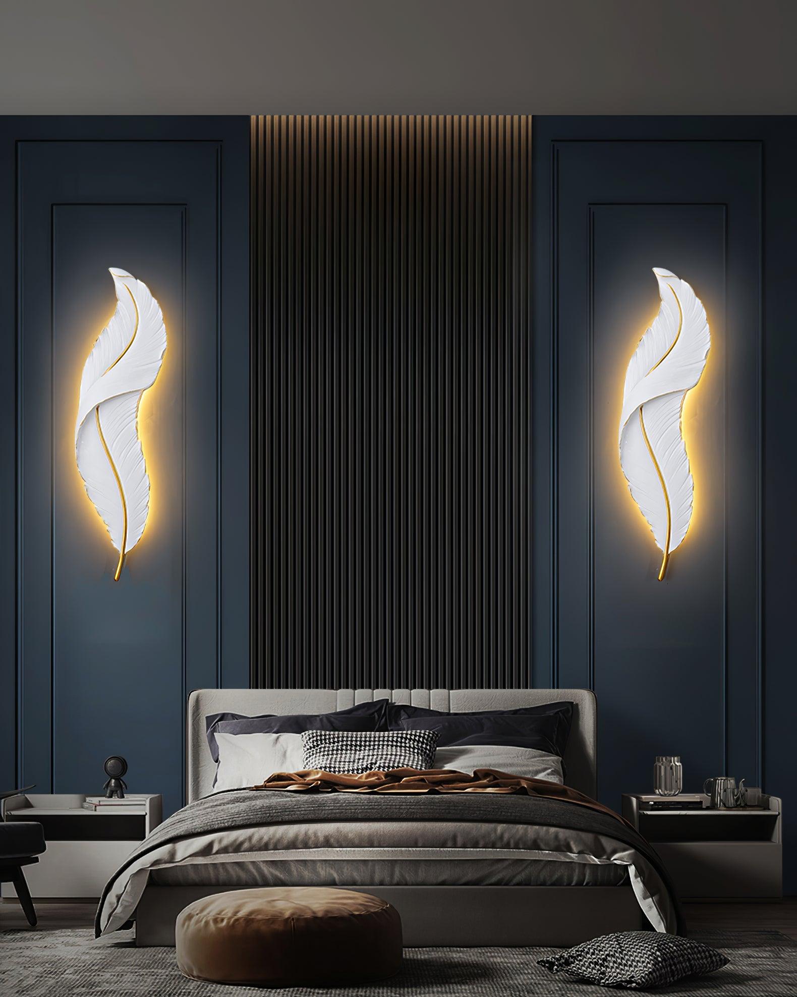 Cumare Individual Creativity Feather Resin Wall Lamp - Letslighting