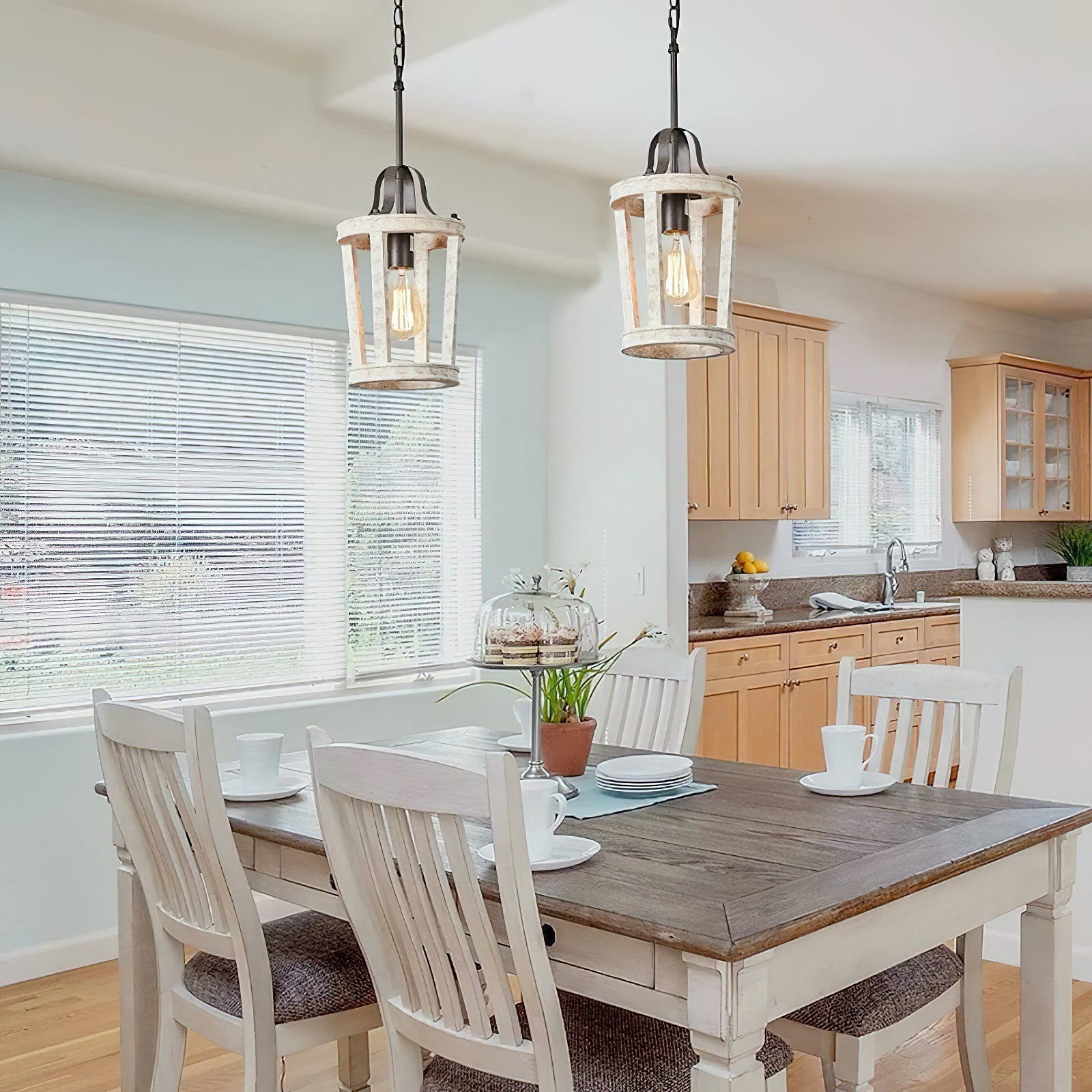 Veraeen Vintage Industrial Wood Pendant Lamp - Letslighting