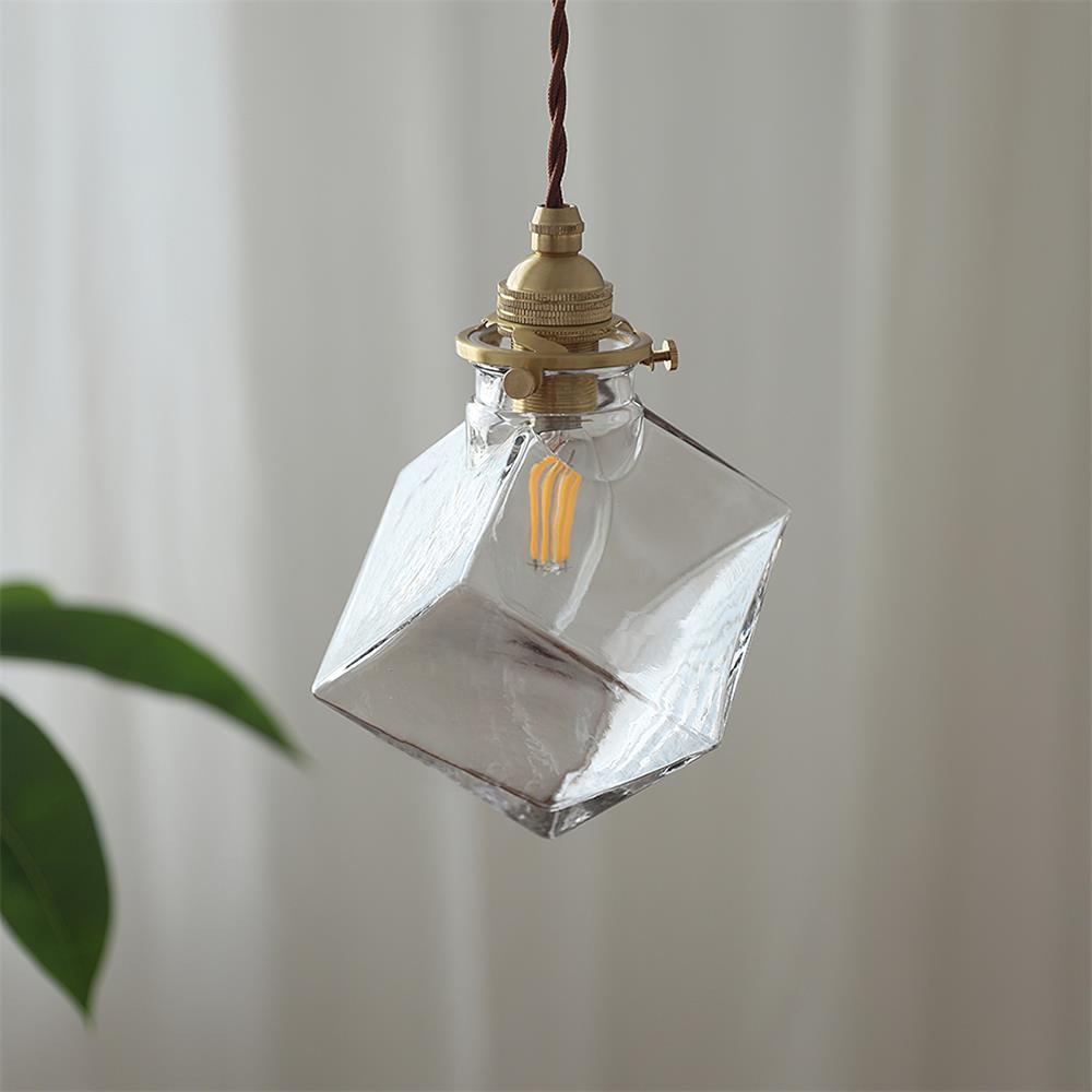 Felix Glass Pendant Lamp Clear Geometric Industrial - Letslighting