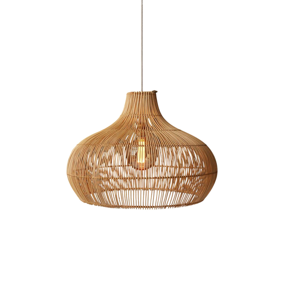 Elsilira Elegance Natural Rattan Pendant Lamp - Letslighting
