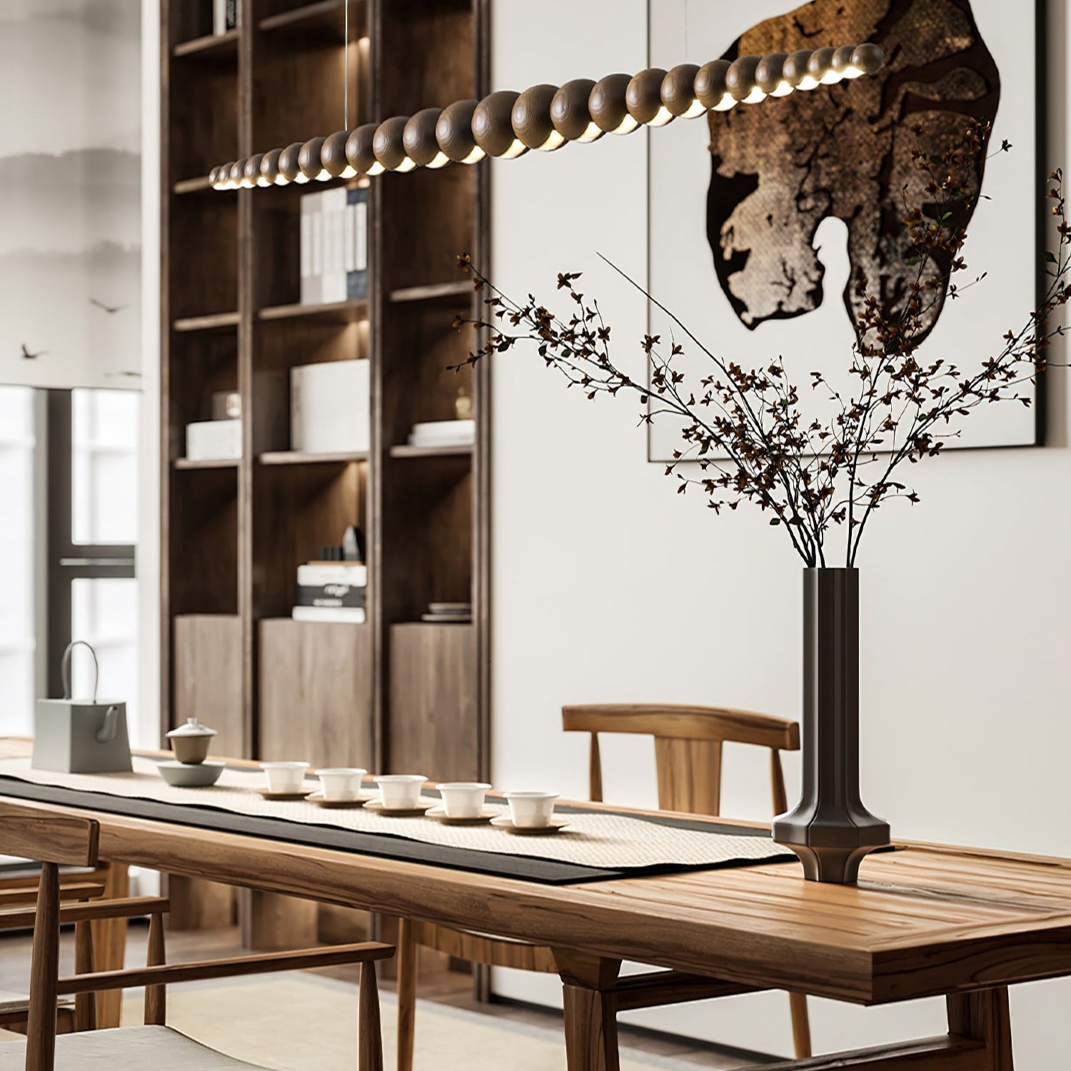 Muto Beaded Wooden Chandelier - Letslighting