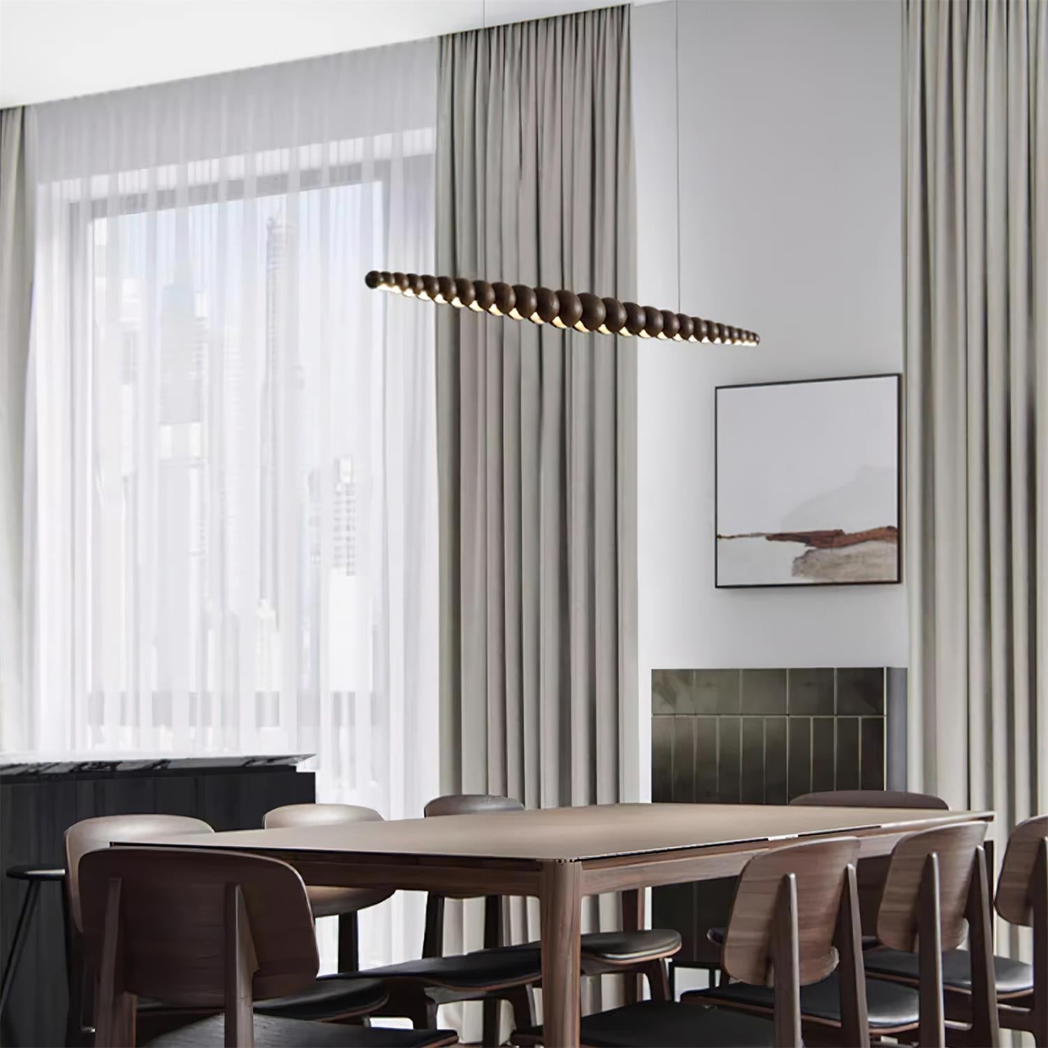 Muto Beaded Wooden Chandelier - Letslighting