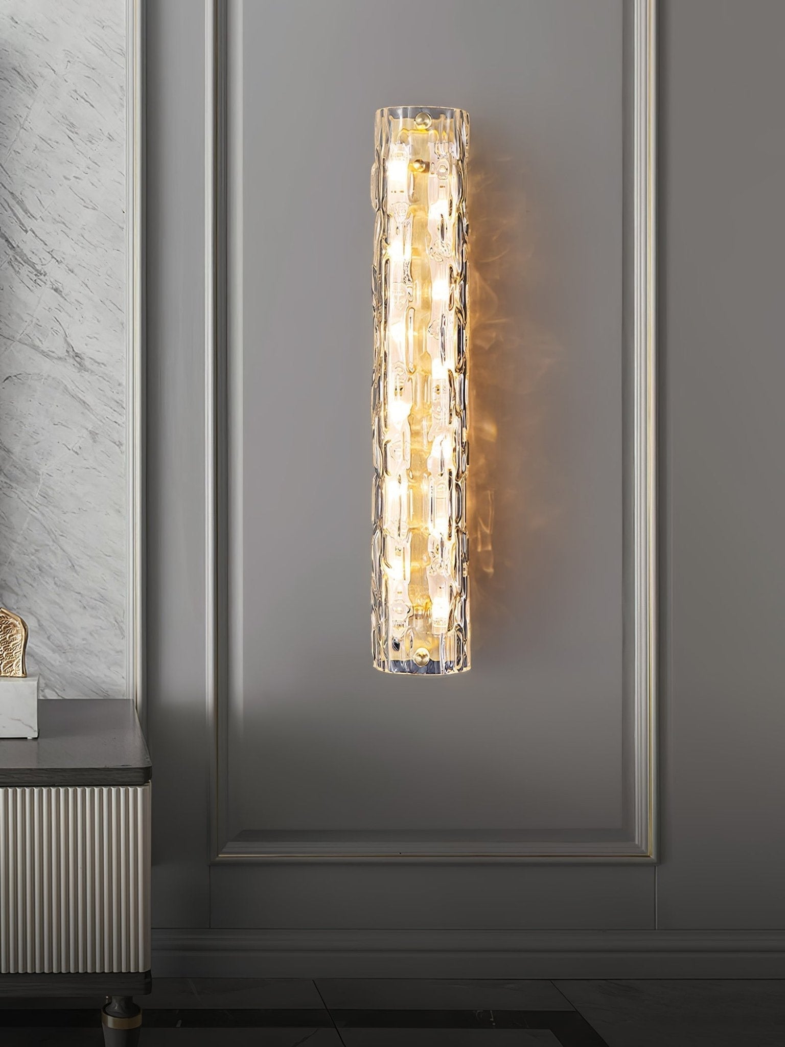 Lumix Brass Glass Glam Wall Lamp - Letslighting
