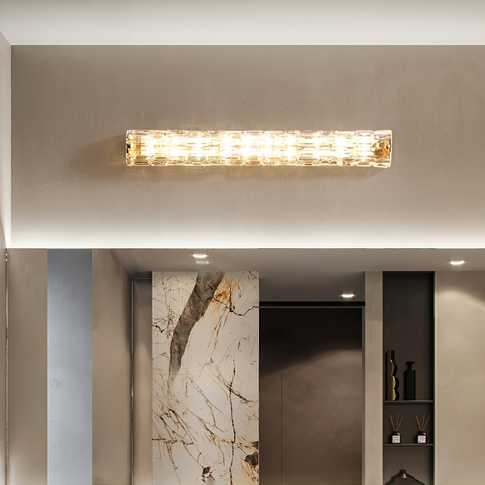 Lumix Brass Glass Glam Wall Lamp - Letslighting