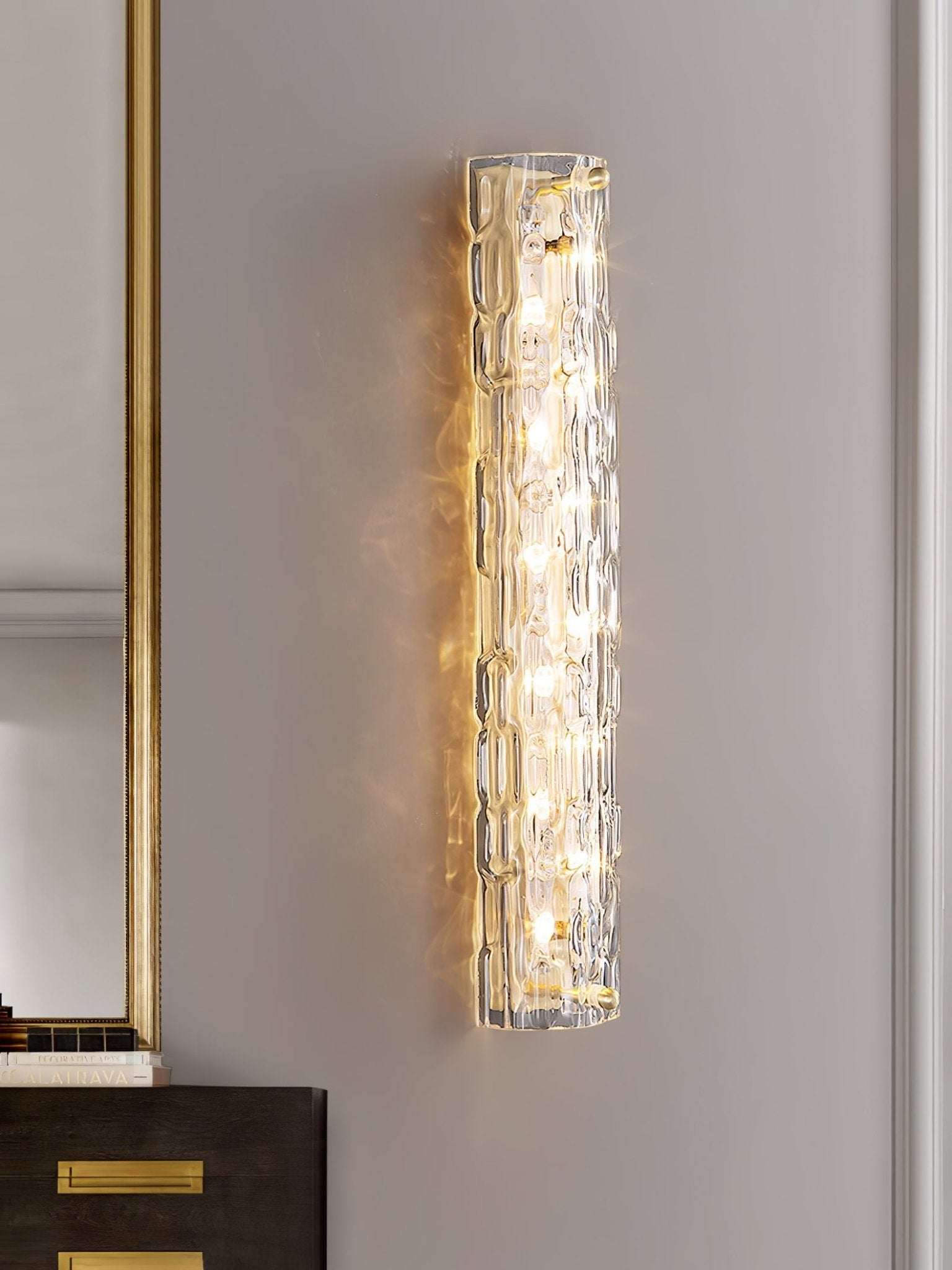 Lumix Brass Glass Glam Wall Lamp - Letslighting