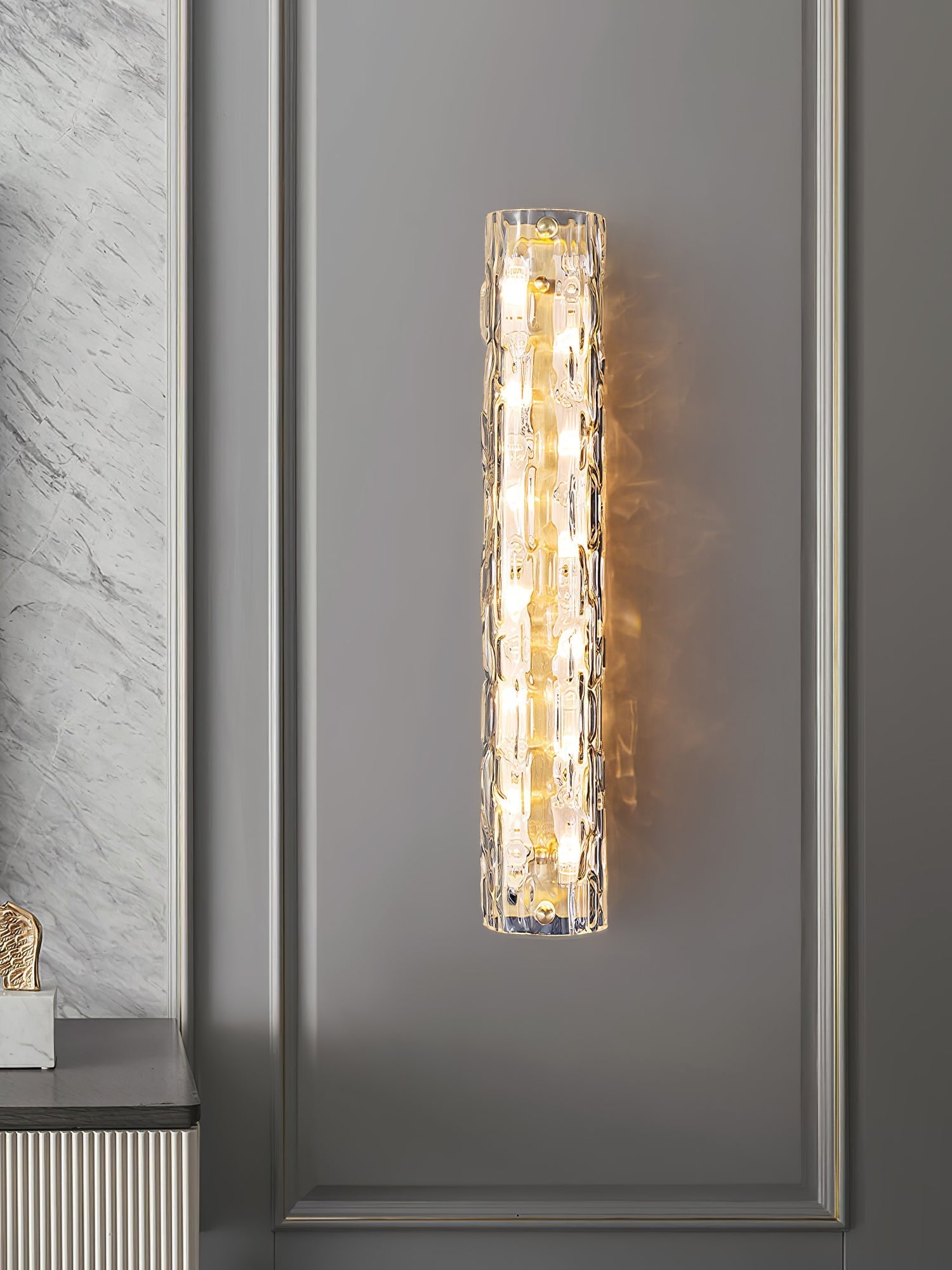 Lumix Brass Glass Glam Wall Lamp - Letslighting