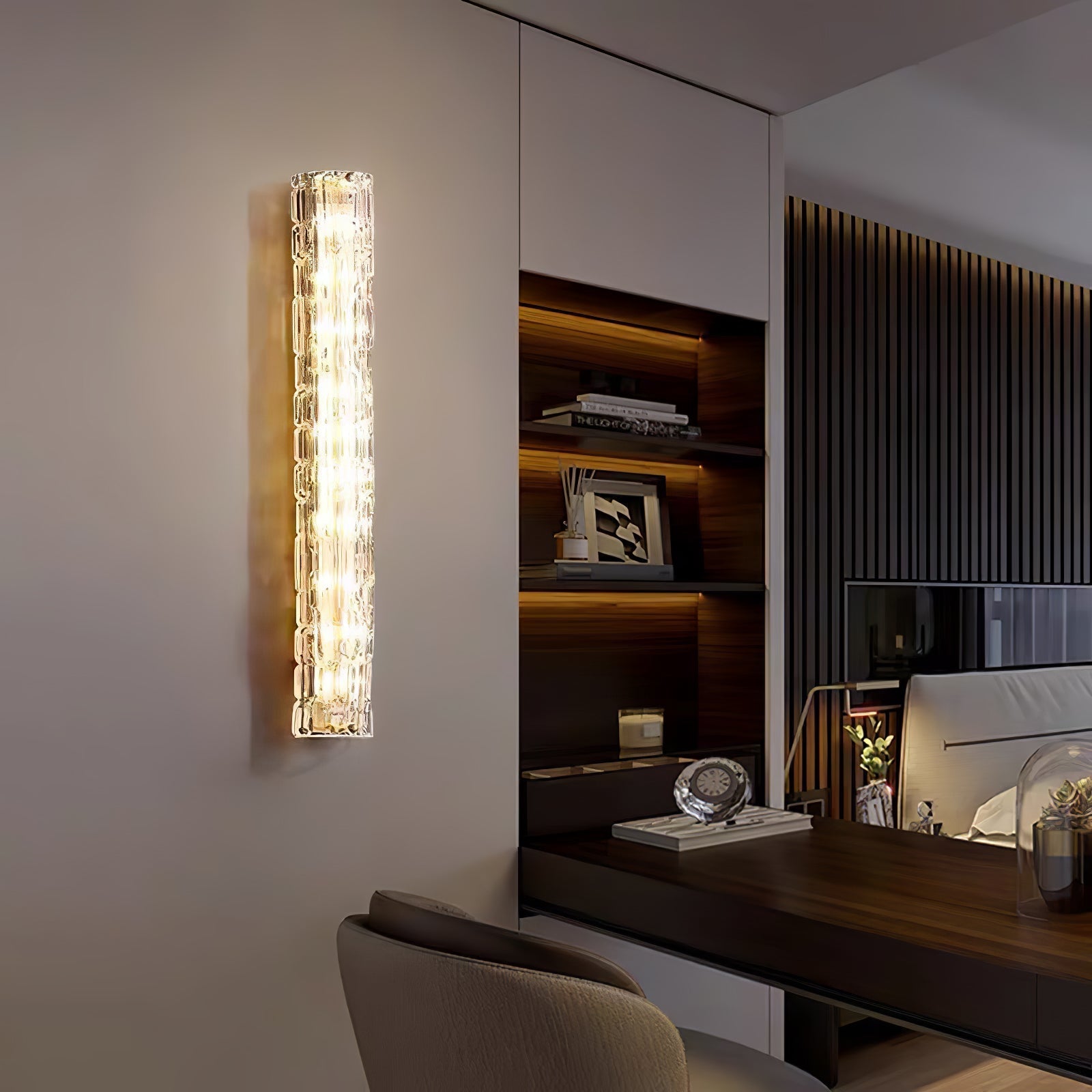 Lumix Brass Glass Glam Wall Lamp - Letslighting