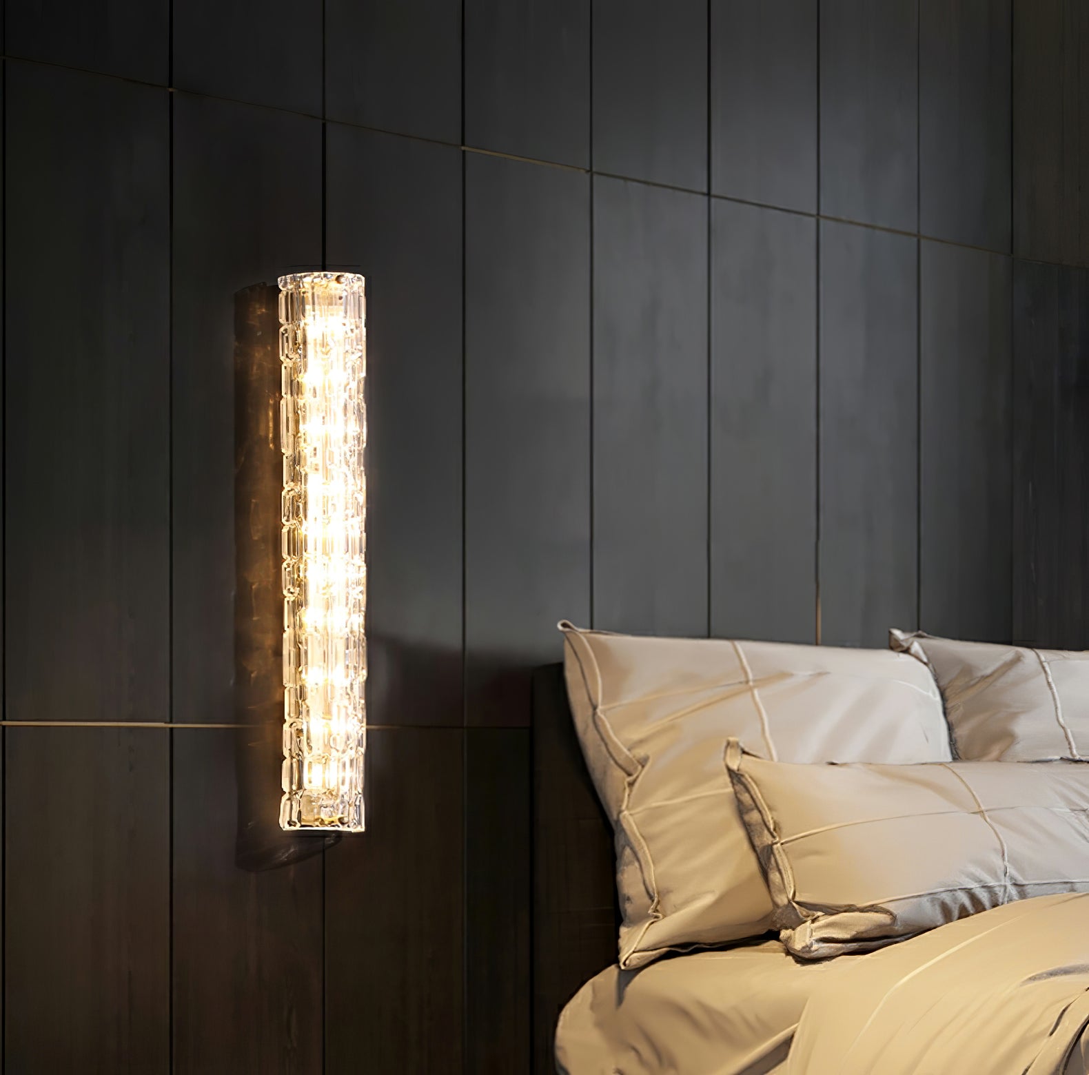Lumix Brass Glass Glam Wall Lamp - Letslighting