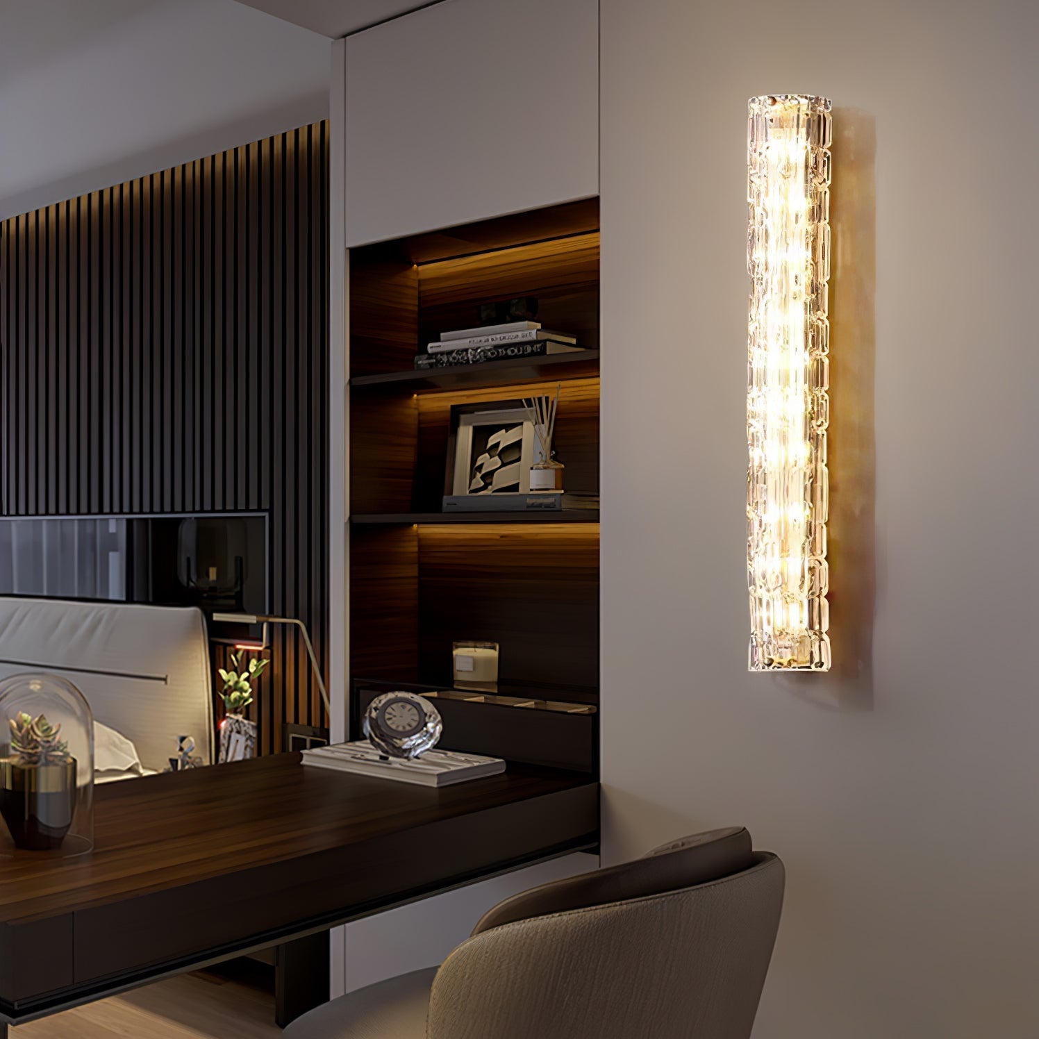 Lumix Brass Glass Glam Wall Lamp - Letslighting