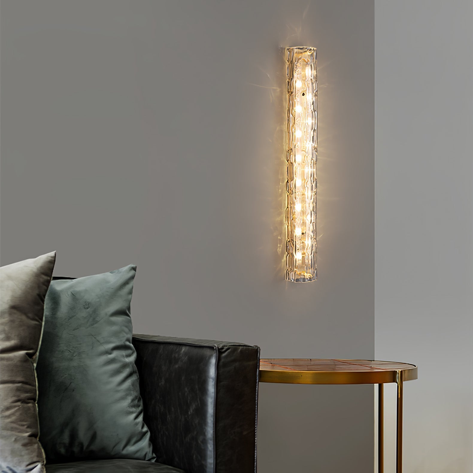 Lumix Brass Glass Glam Wall Lamp - Letslighting