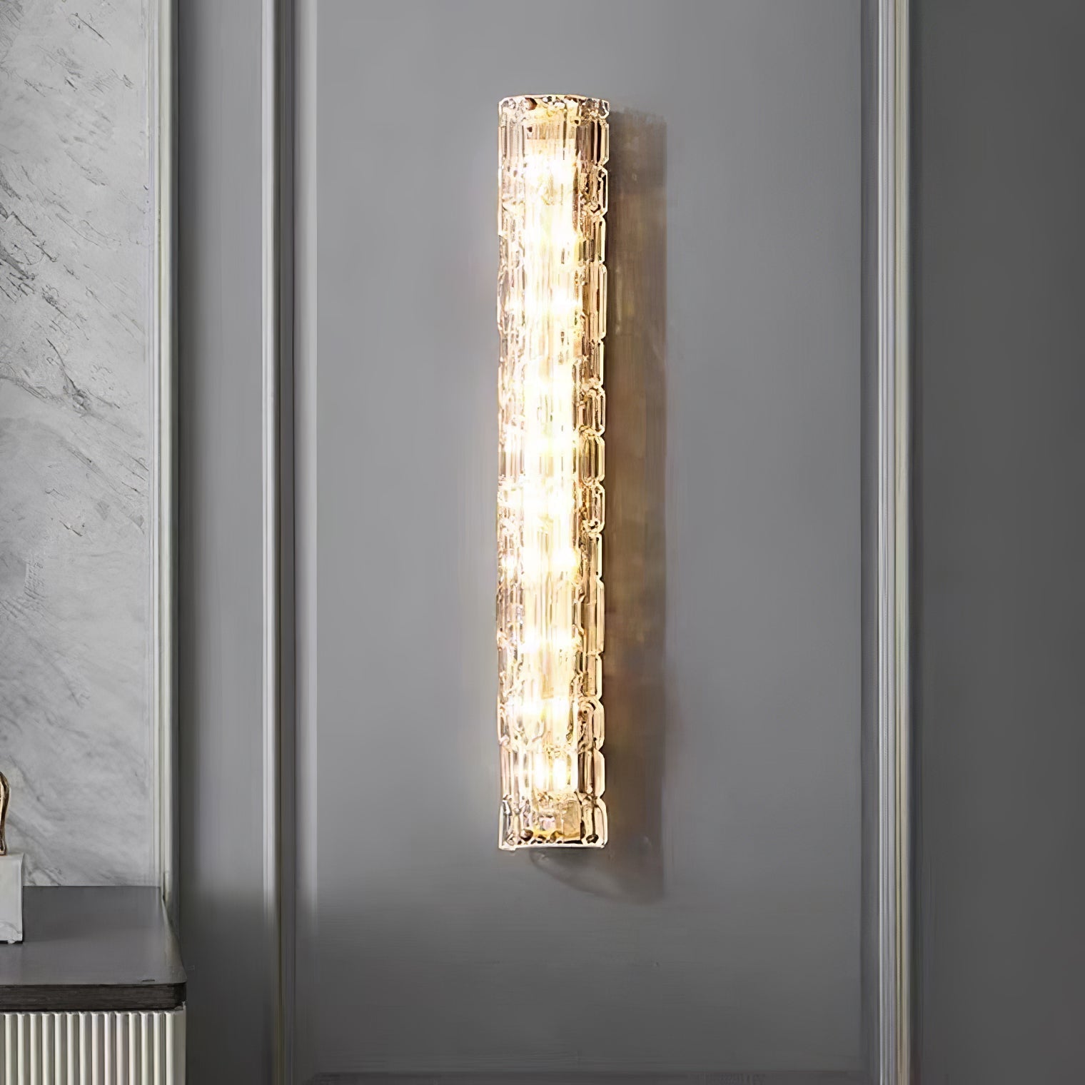 Lumix Brass Glass Glam Wall Lamp - Letslighting