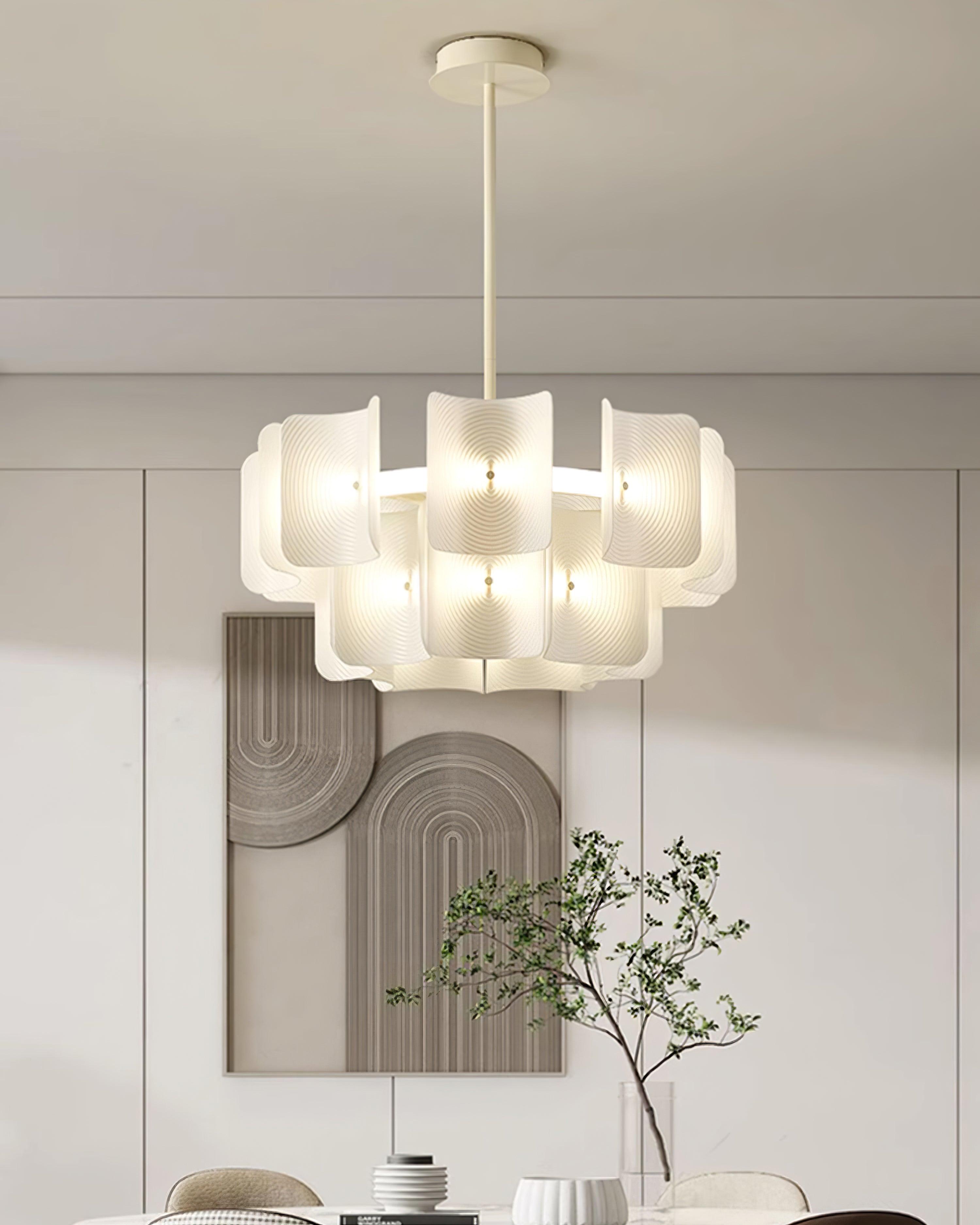 Fingerprint Chandelier Acrylic Panel Concentric - Letslighting