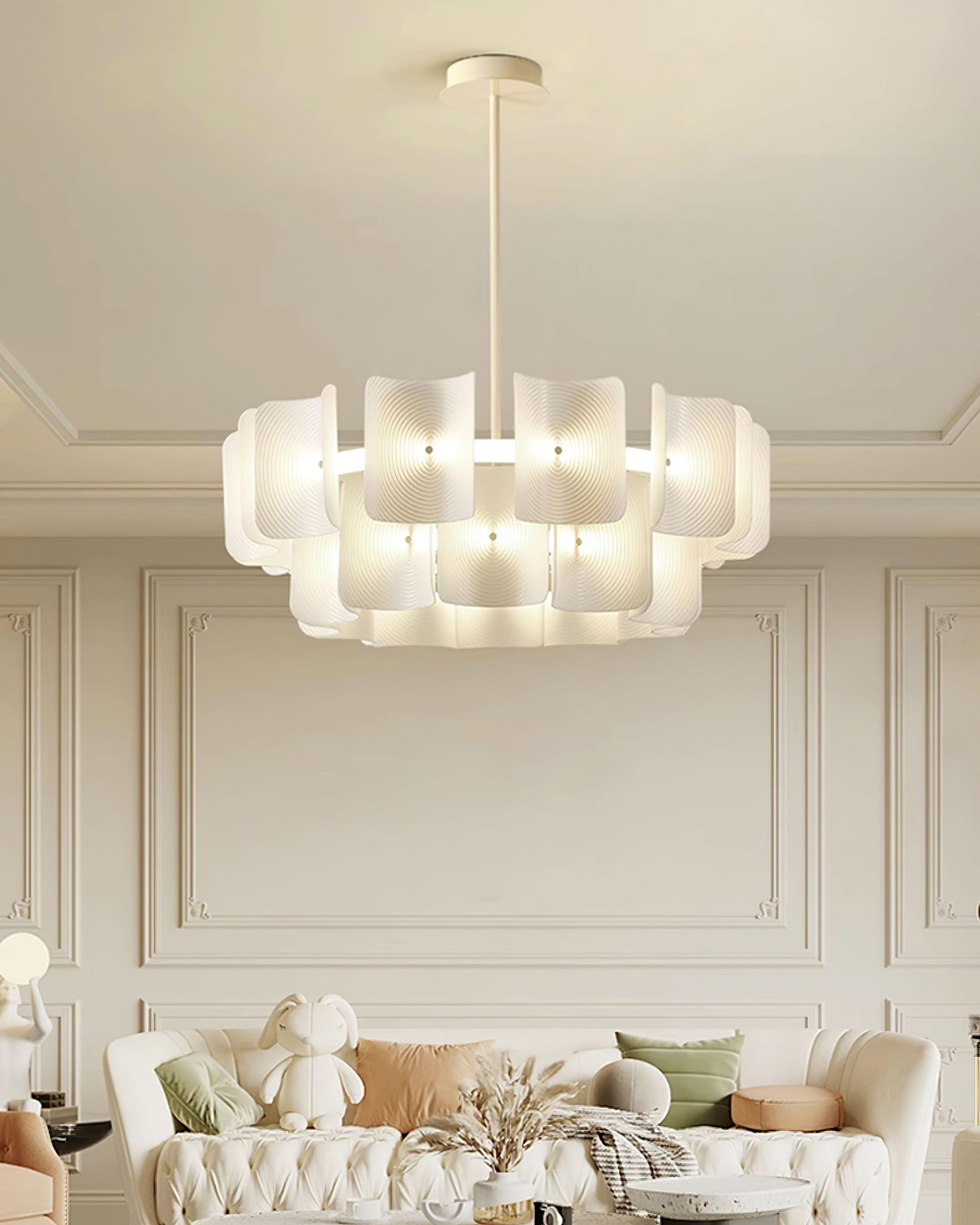 Fingerprint Chandelier Acrylic Panel Concentric - Letslighting