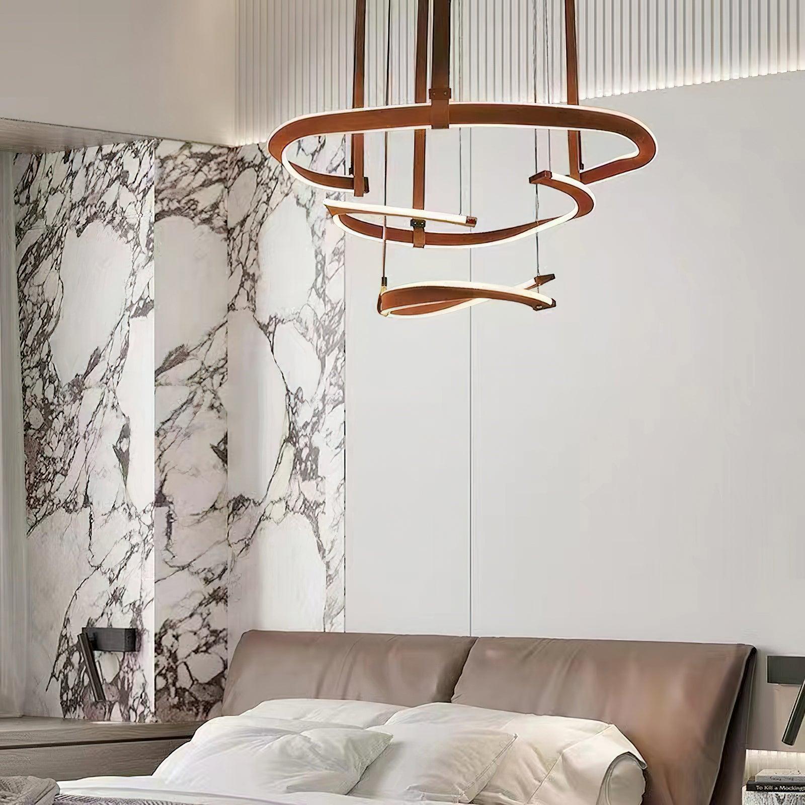 Cesorora Curved Artificial Leather Chandelier - Letslighting