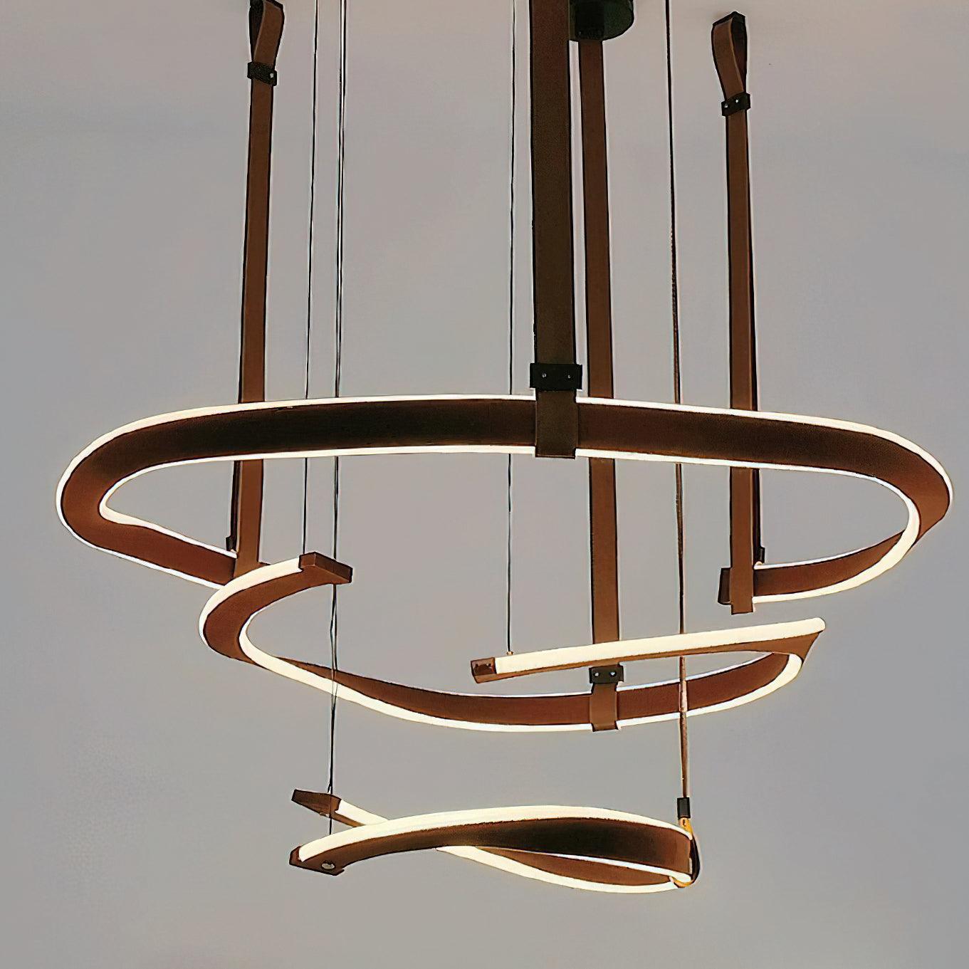 Cesorora Curved Artificial Leather Chandelier - Letslighting