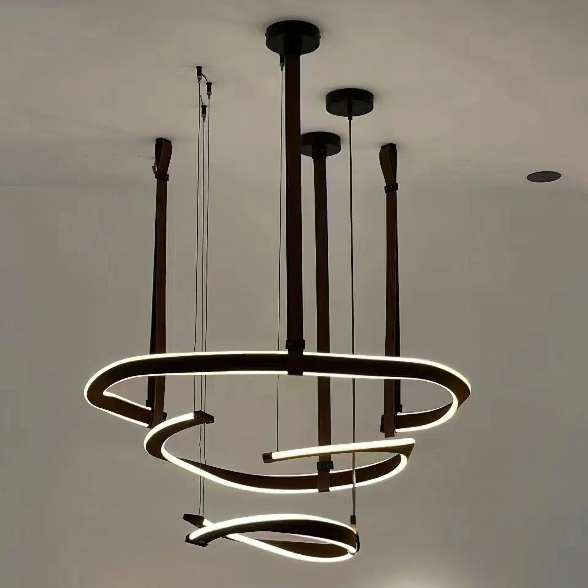 Cesorora Curved Artificial Leather Chandelier - Letslighting