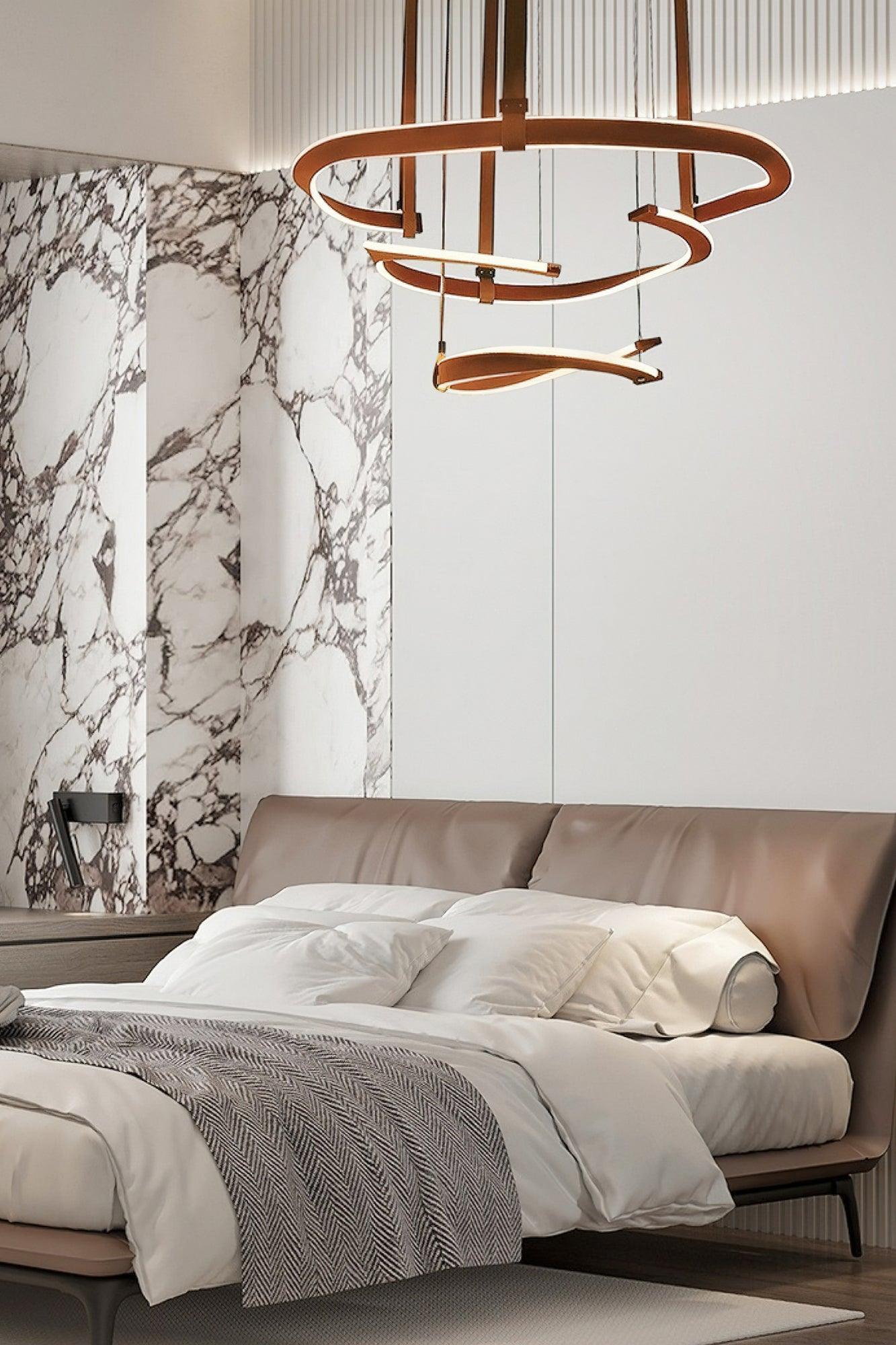Cesorora Curved Artificial Leather Chandelier - Letslighting