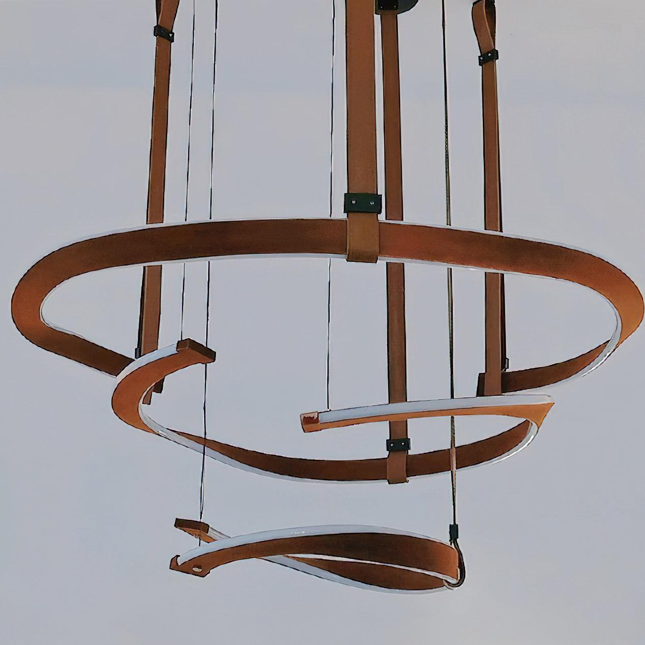 Cesorora Curved Artificial Leather Chandelier - Letslighting