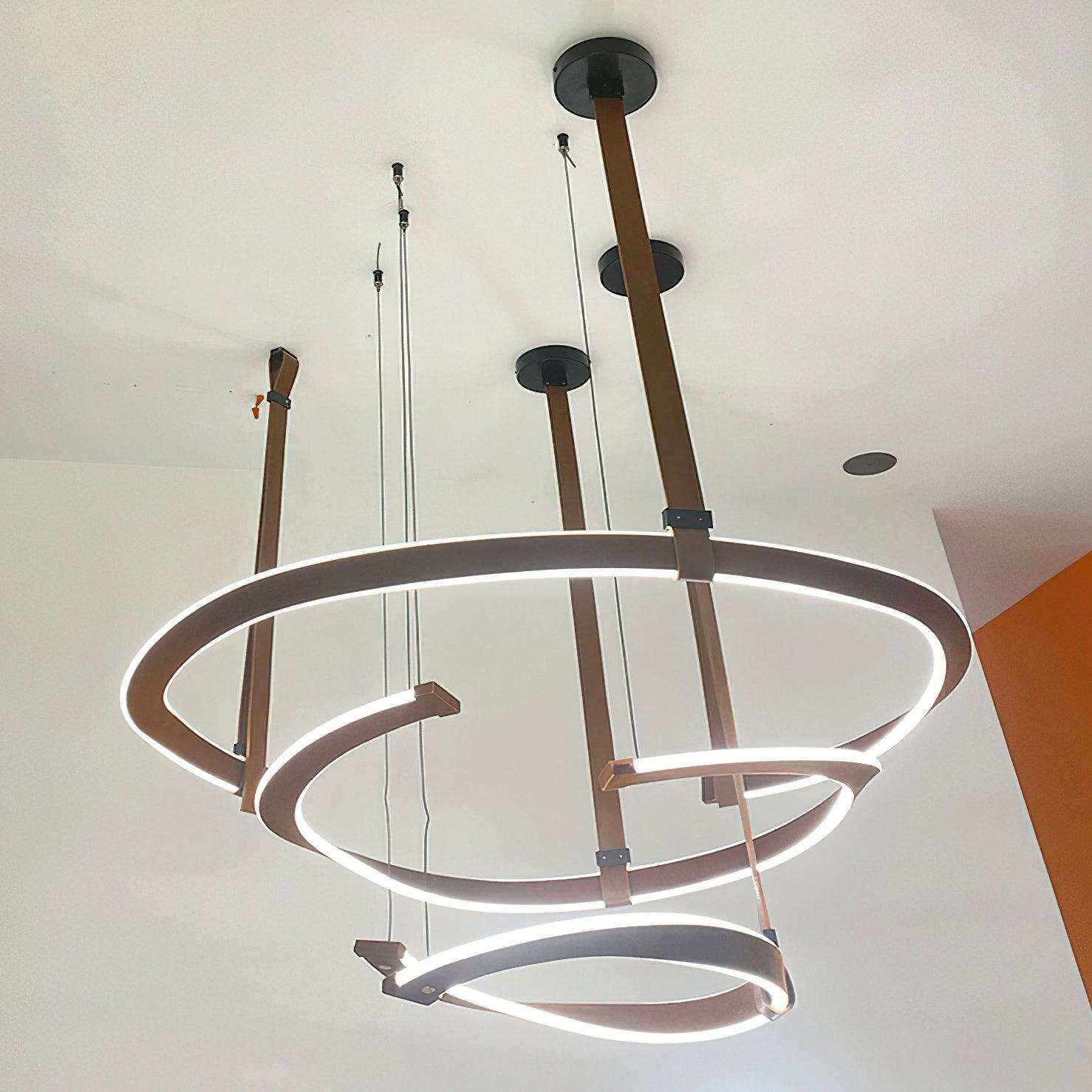 Cesorora Curved Artificial Leather Chandelier - Letslighting
