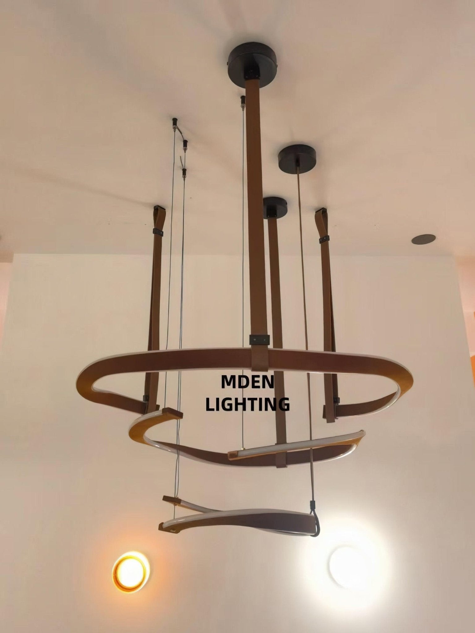 Cesorora Curved Artificial Leather Chandelier - Letslighting