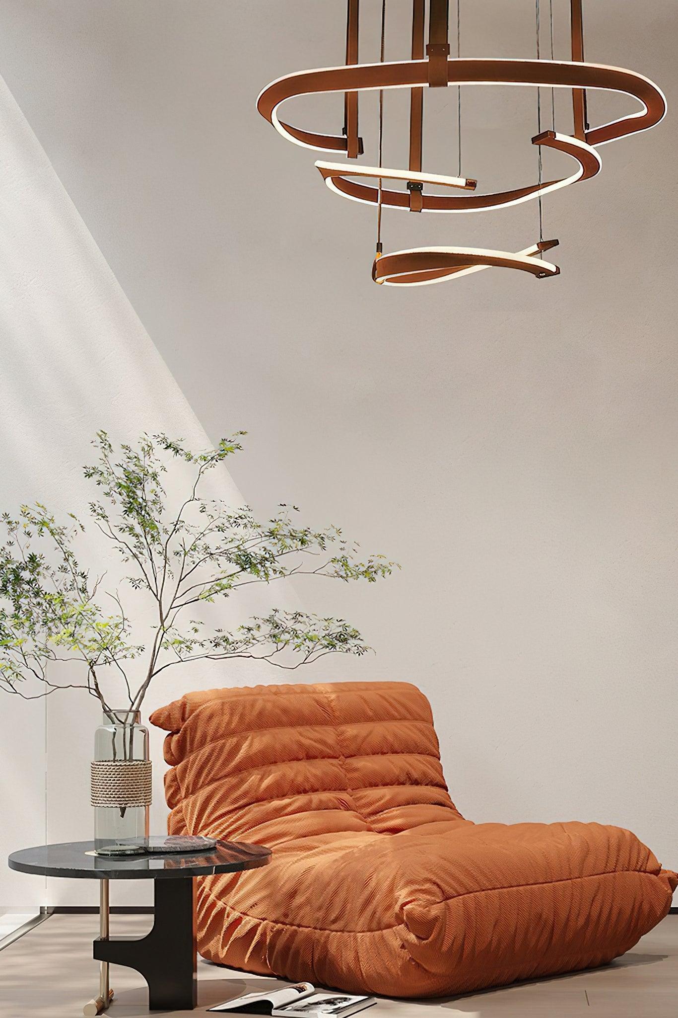 Cesorora Curved Artificial Leather Chandelier - Letslighting