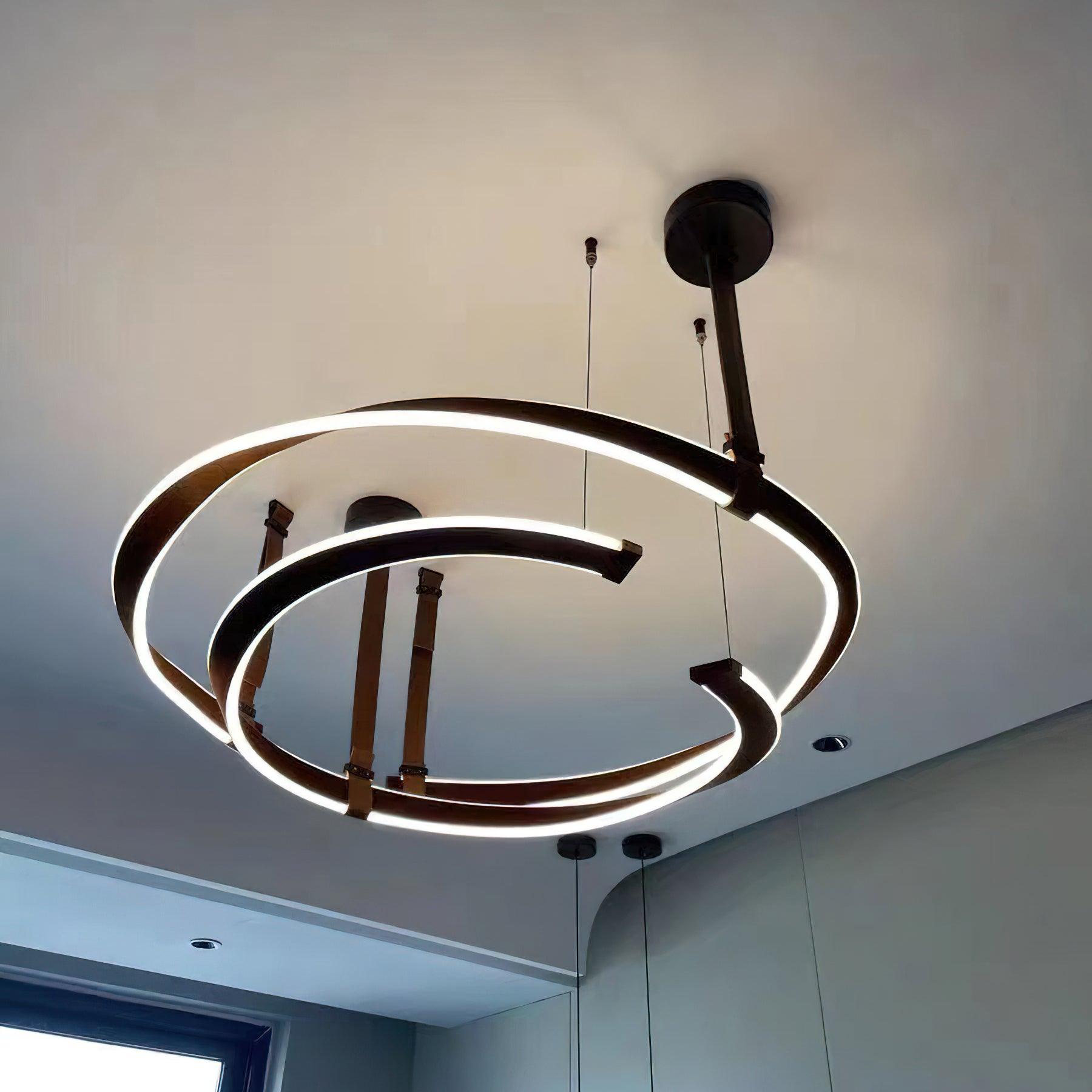 Cesorora Curved Artificial Leather Chandelier - Letslighting