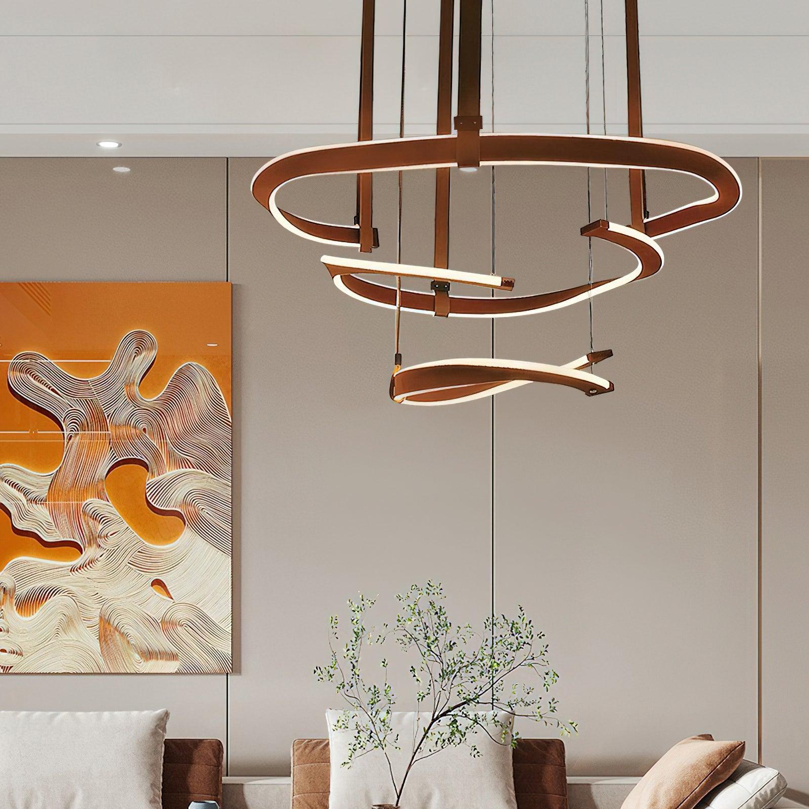 Cesorora Curved Artificial Leather Chandelier - Letslighting