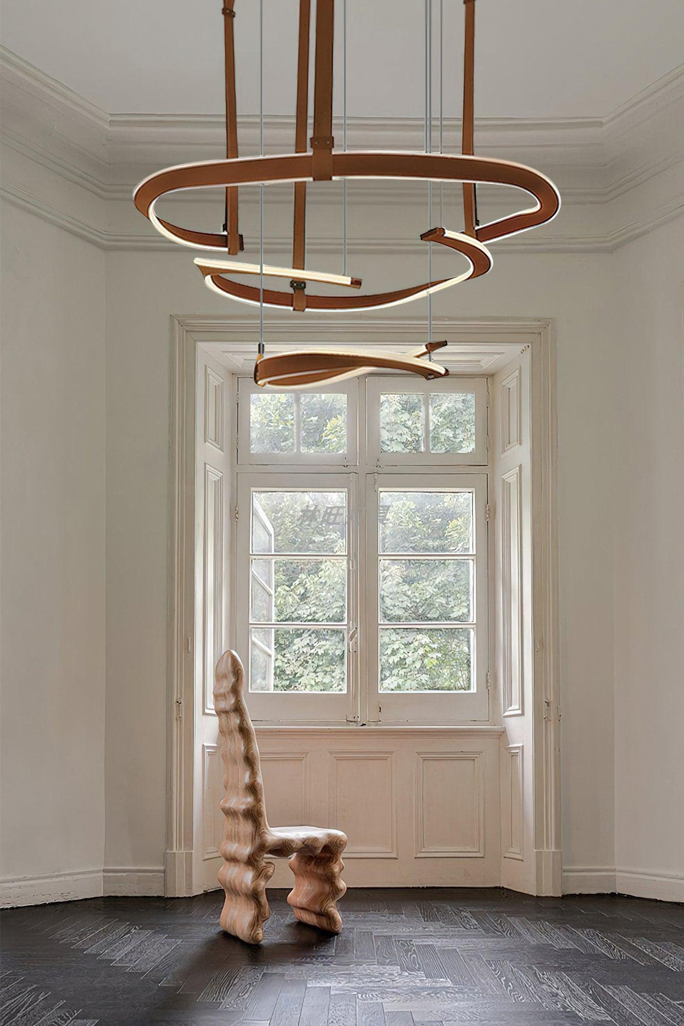 Cesorora Curved Artificial Leather Chandelier - Letslighting