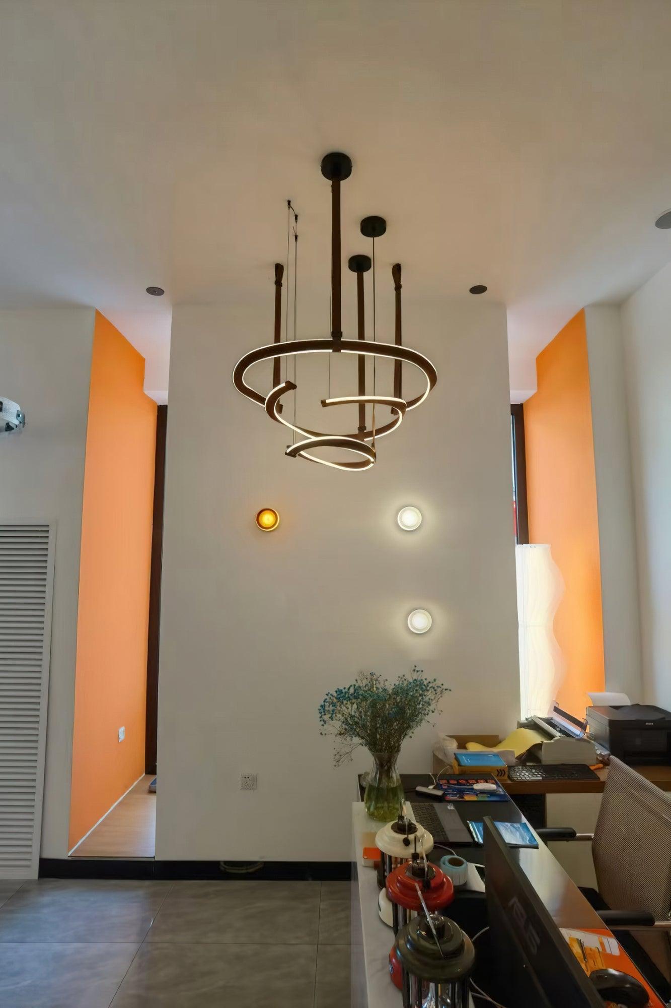 Cesorora Curved Artificial Leather Chandelier - Letslighting