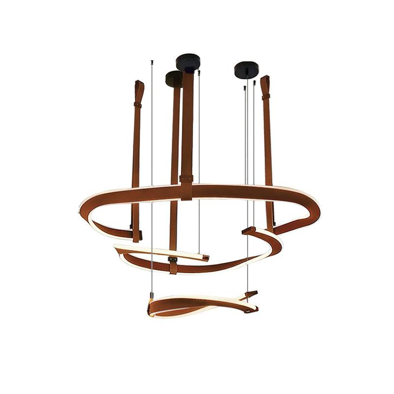 Cesorora Curved Artificial Leather Chandelier - Letslighting